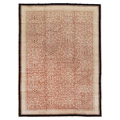 Feiner minimalistischer antiker chinesischer Pekinger chinesischer Teppich mit Ton-in-Ton-Muster 