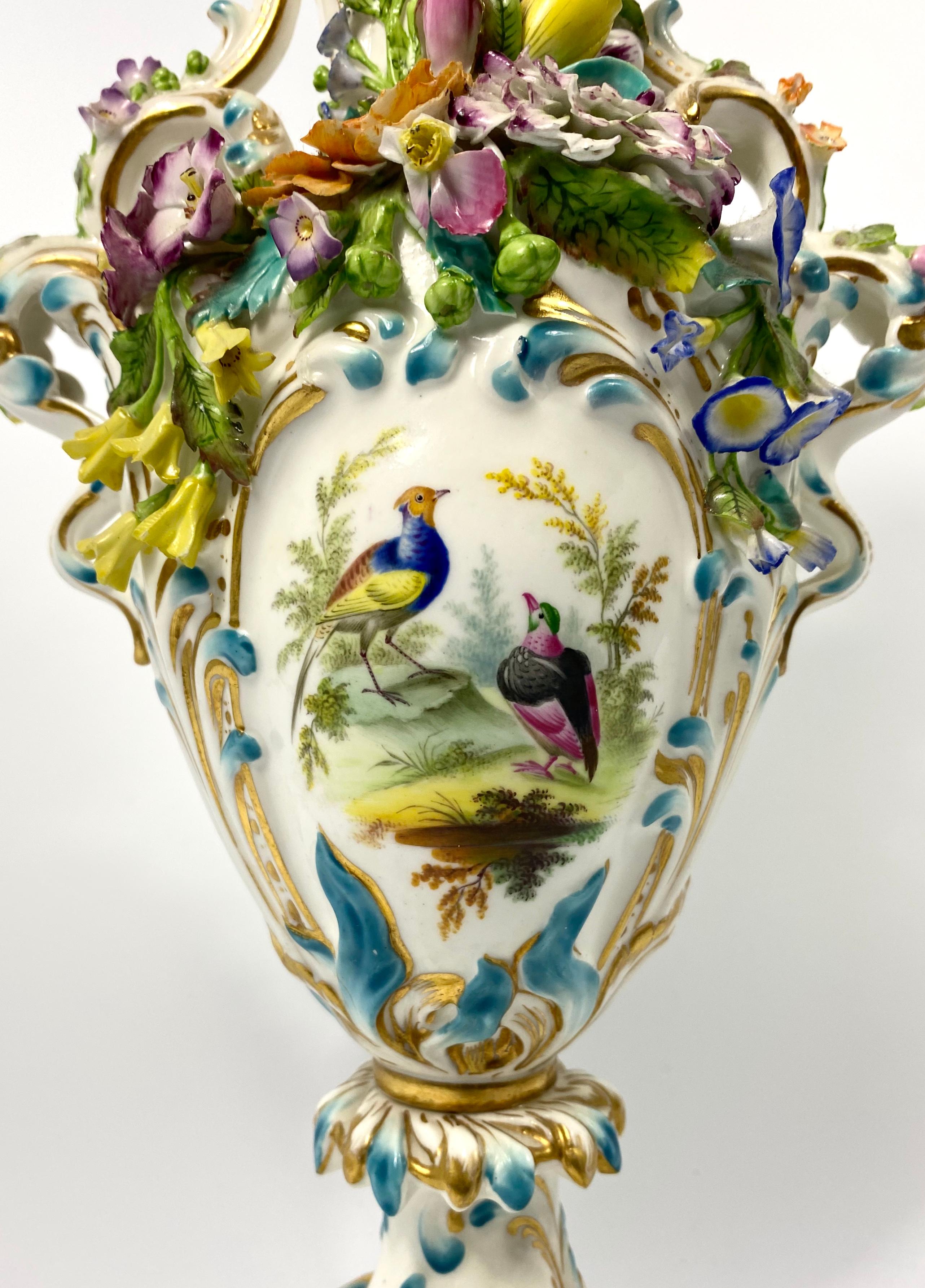 Fine Minton Porcelain ‘Flower Encrusted’ Garniture, circa 1830 For Sale 10