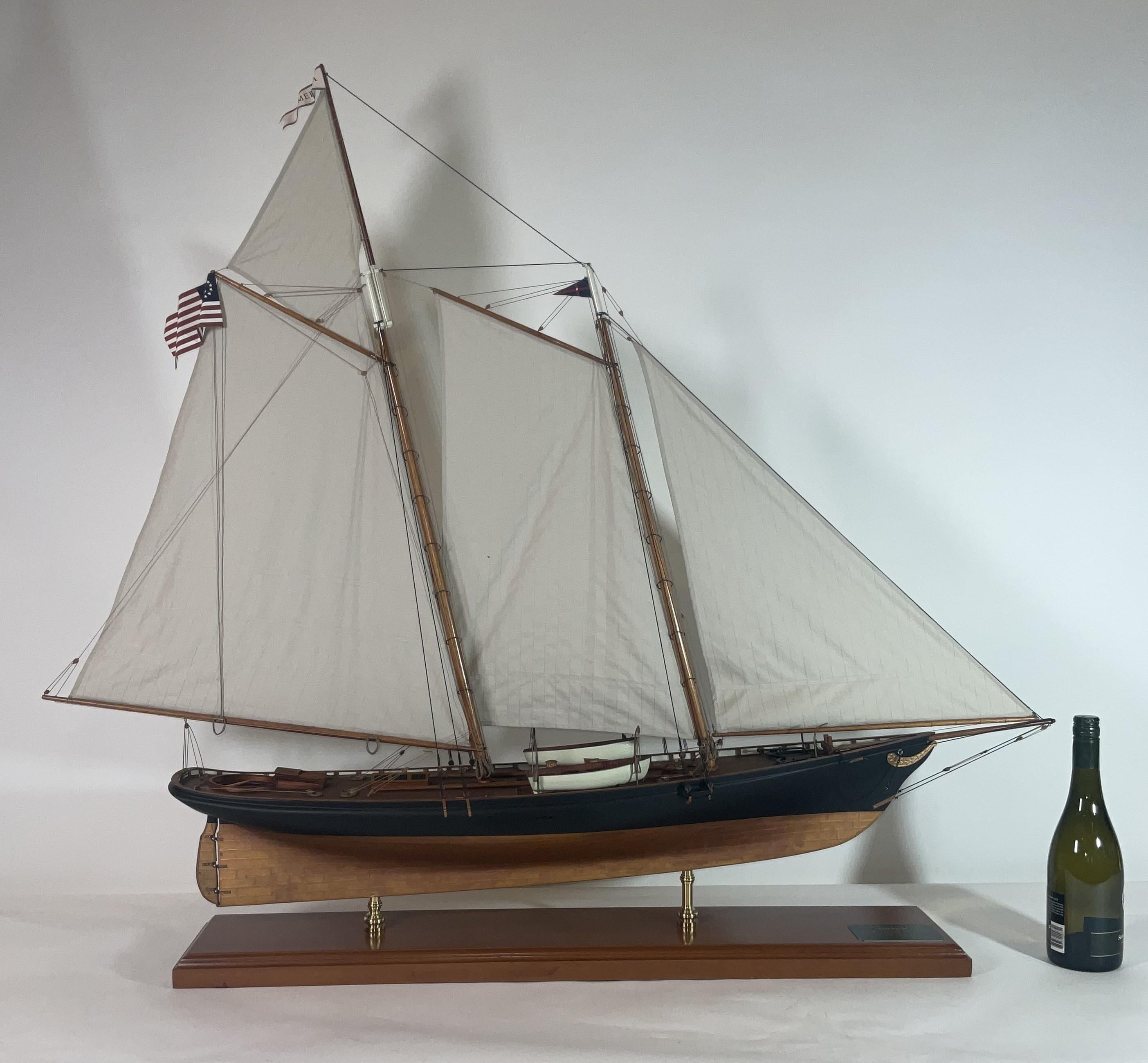 Sleek ship model of the famous Schooner Yacht 