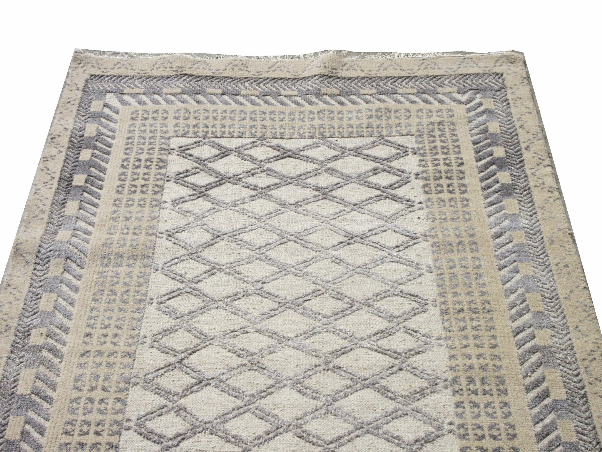 Hand-Knotted Fine Modern Moroccan For Sale