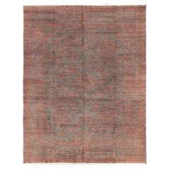 Fine Modern Rug with Transitional Design in Charcoal and Red