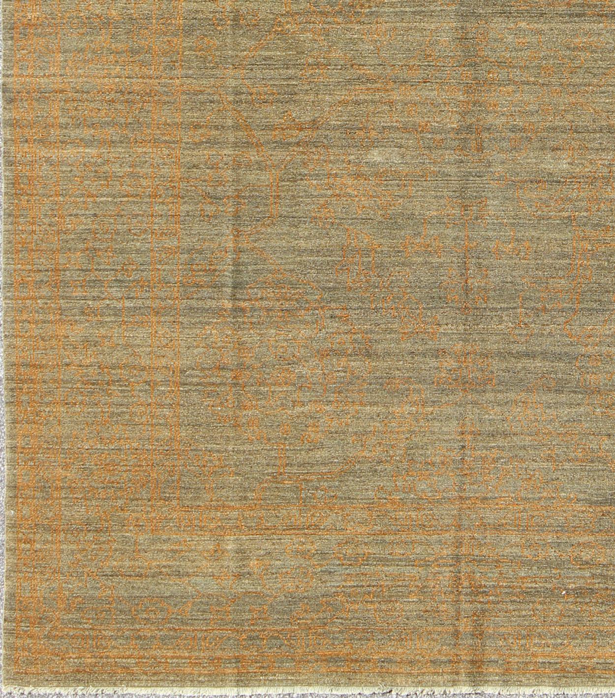 Feiner moderner Teppich mit Übergangsdesign von Keivan Woven Arts  (Moderne) im Angebot