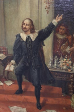Fine monumento firmato Heinz Pinggera "Shakespeare alla corte della regina".