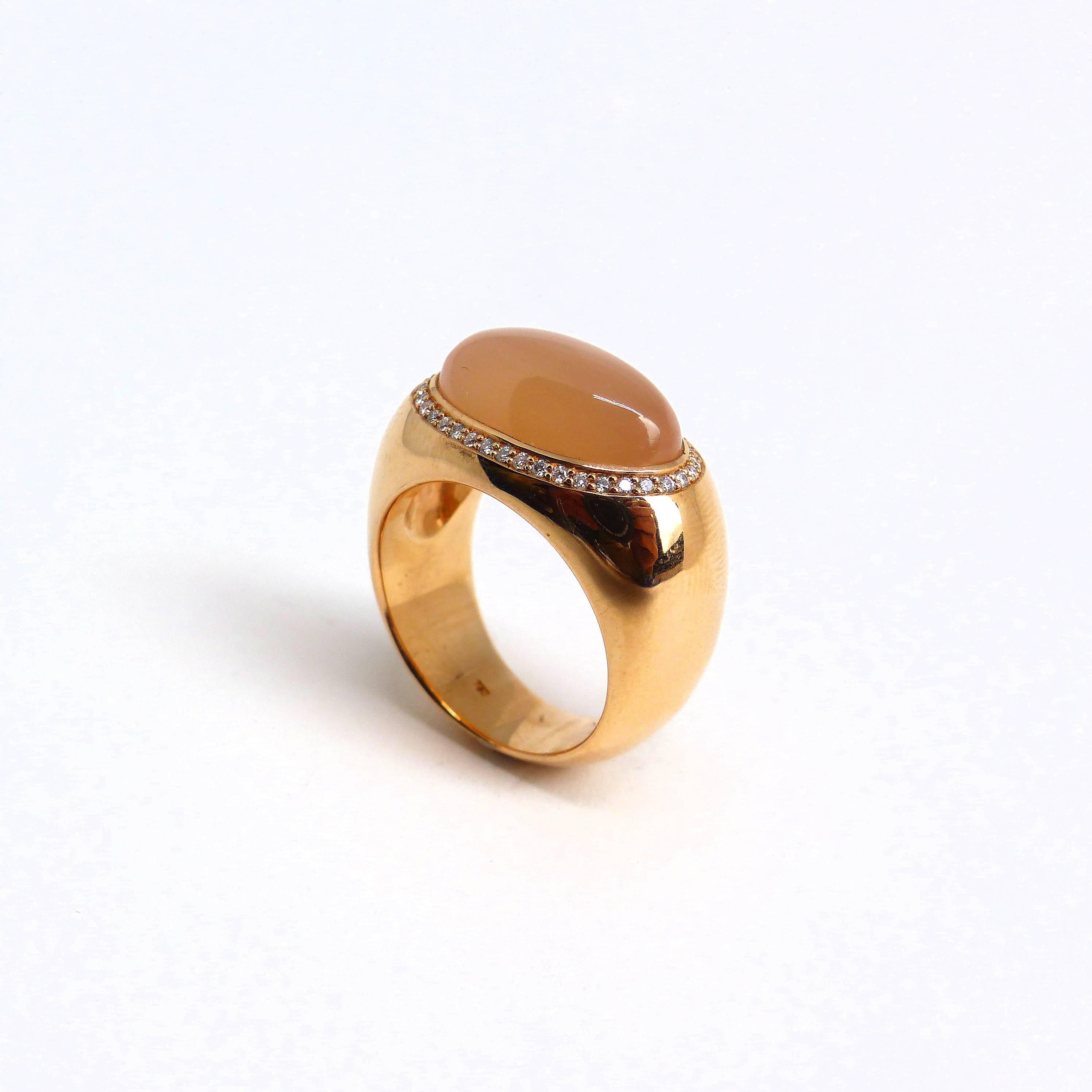 orange moonstone ring