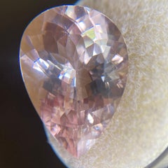 Fine Morganite 12.32ct Peach Orange Pink Beryl Pear Teardrop Cut Gem