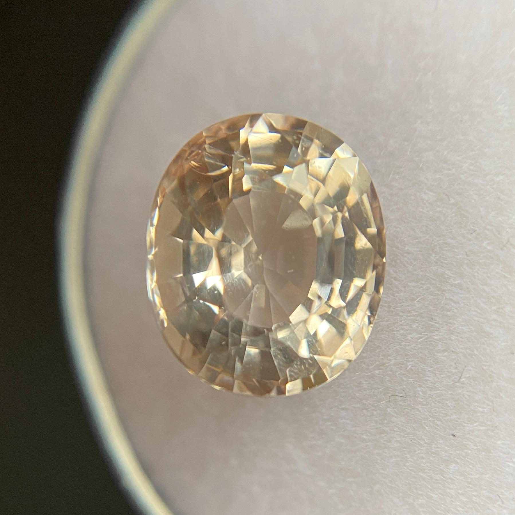 Fine Natural Morganite Gemstone.
 
3.55 Carat with a beautiful pink orange (peach) colour and excellent clarity. Very clean stone.
 
Also has an excellent oval cut with good proportions and symmetry with an ideal polish to show great shine and