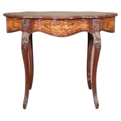 Fine Mother of Pearl Inlaid Satinwood and Mahogany Victorian Center Table