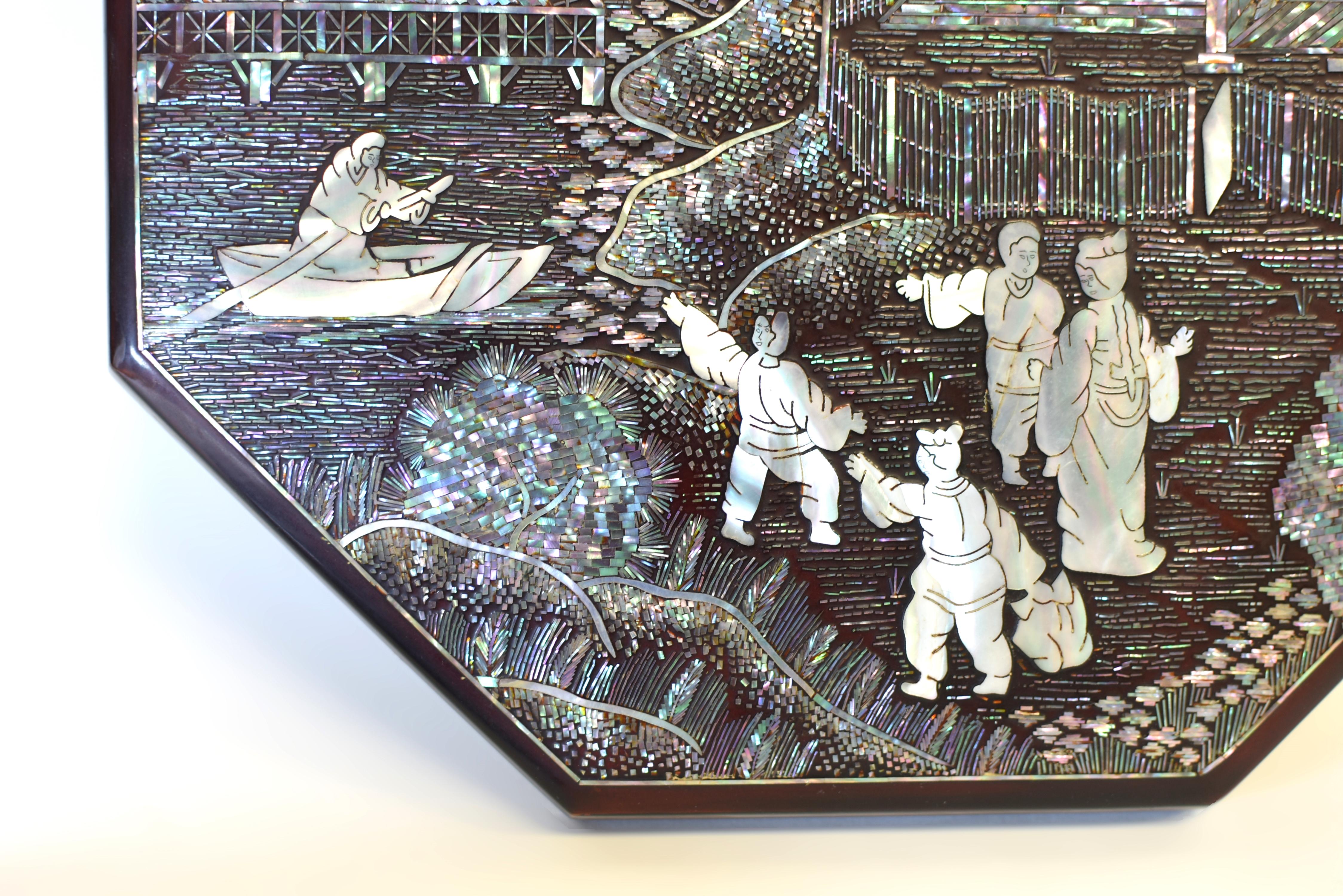 Fine Mother of Pearl Sweetmeat Box with 9 Trays 9