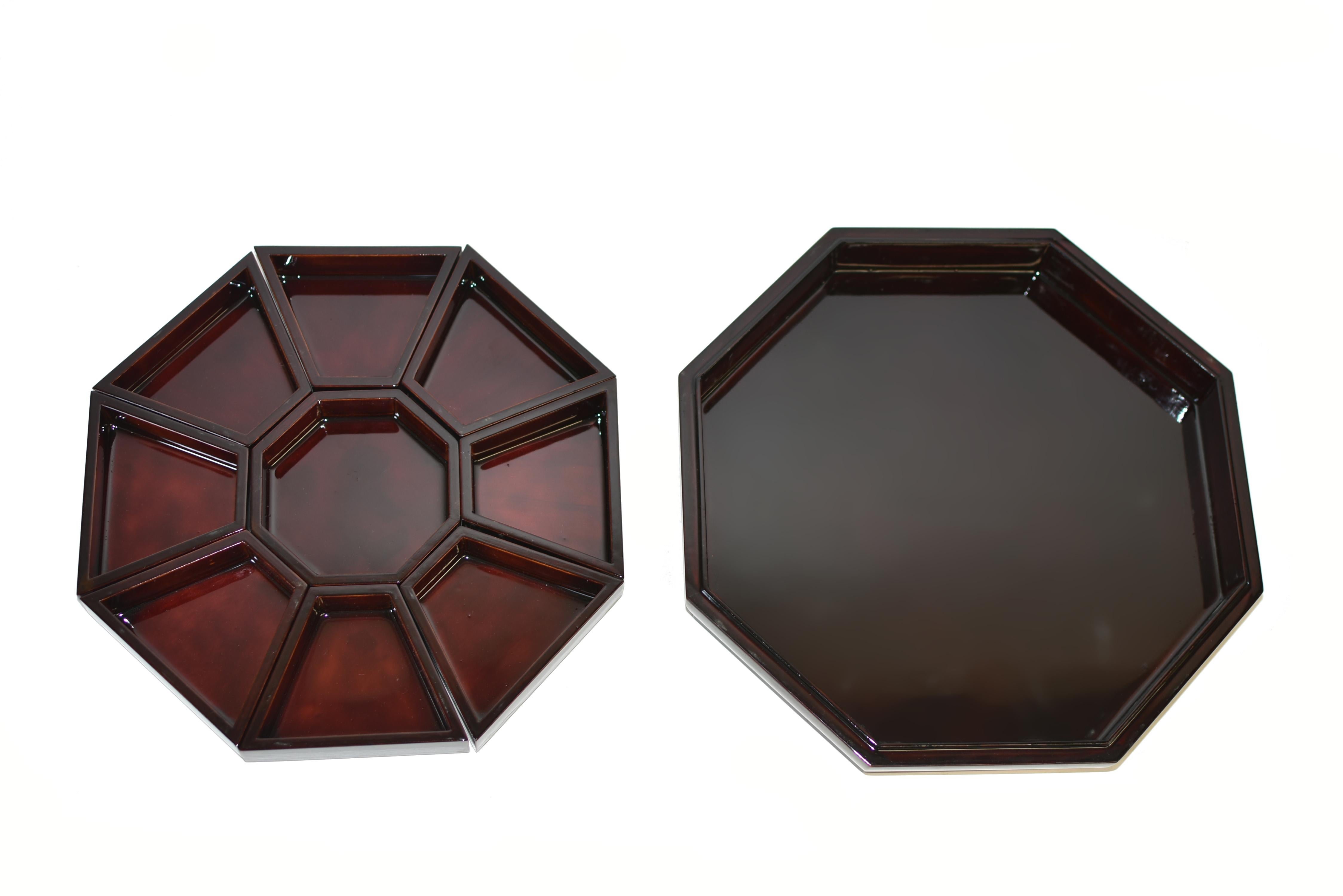 Chinese Fine Mother of Pearl Sweetmeat Box with 9 Trays
