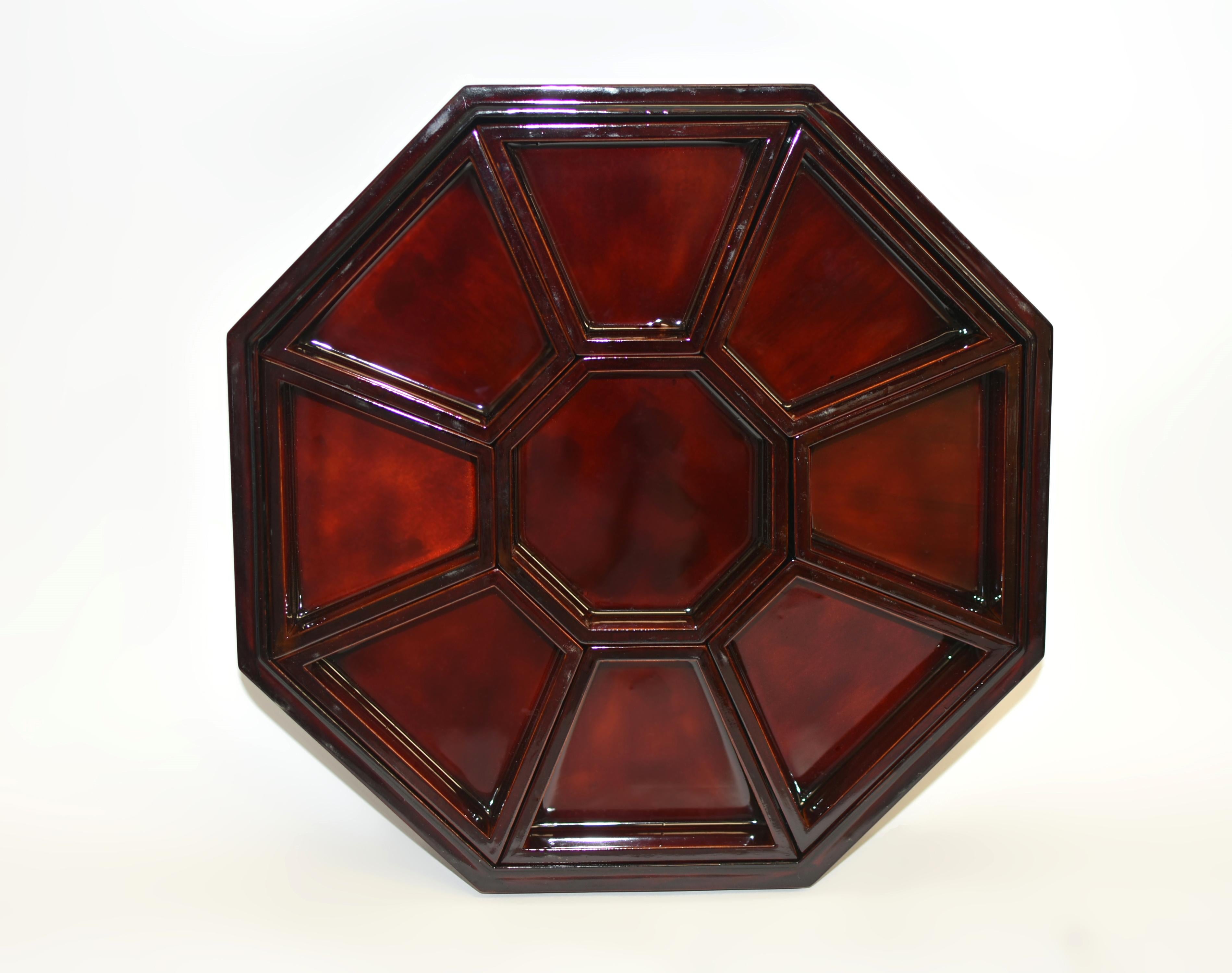 Fine Mother of Pearl Sweetmeat Box with 9 Trays In Excellent Condition In Somis, CA