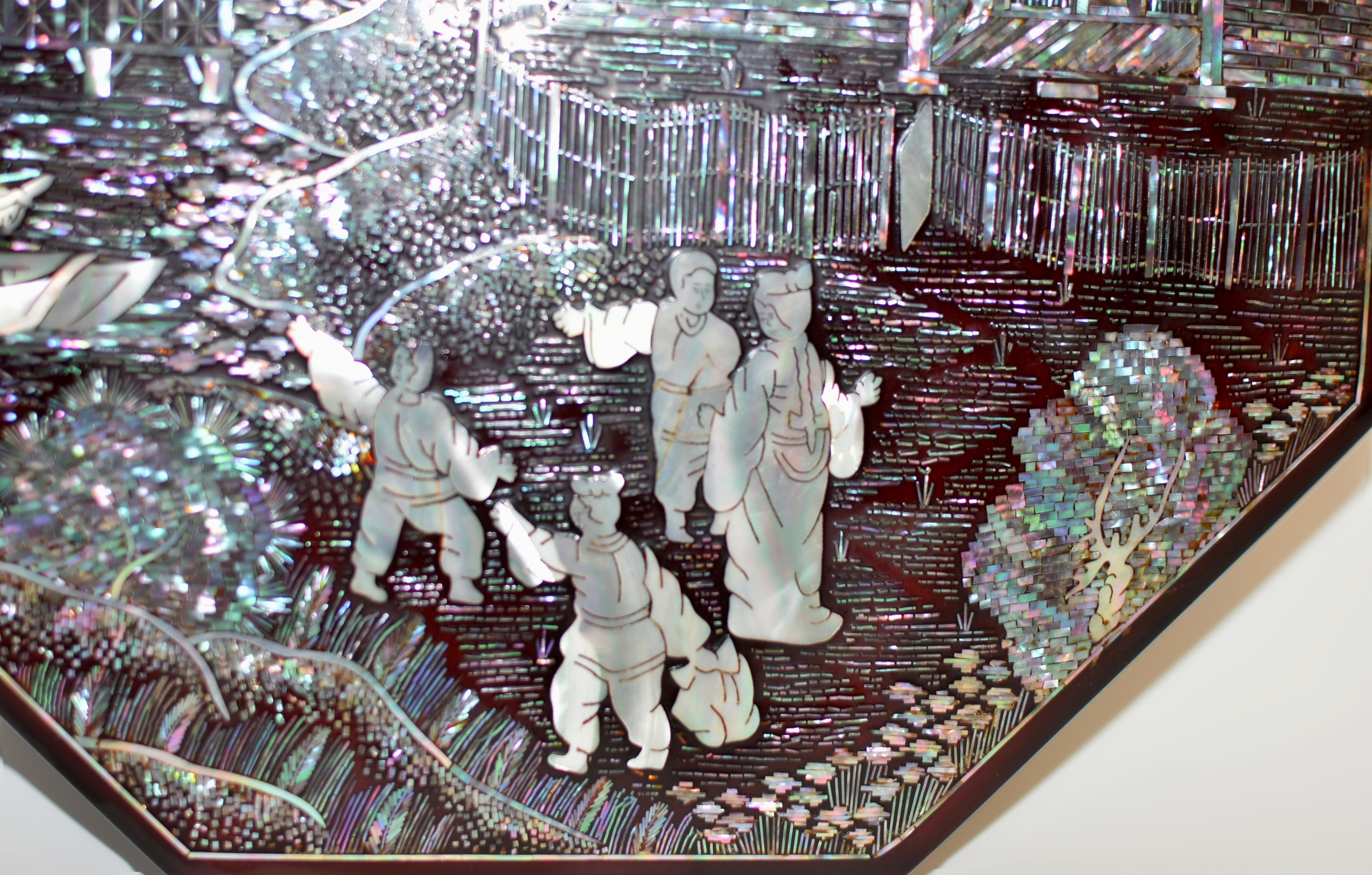 Fine Mother of Pearl Sweetmeat Box with 9 Trays 2