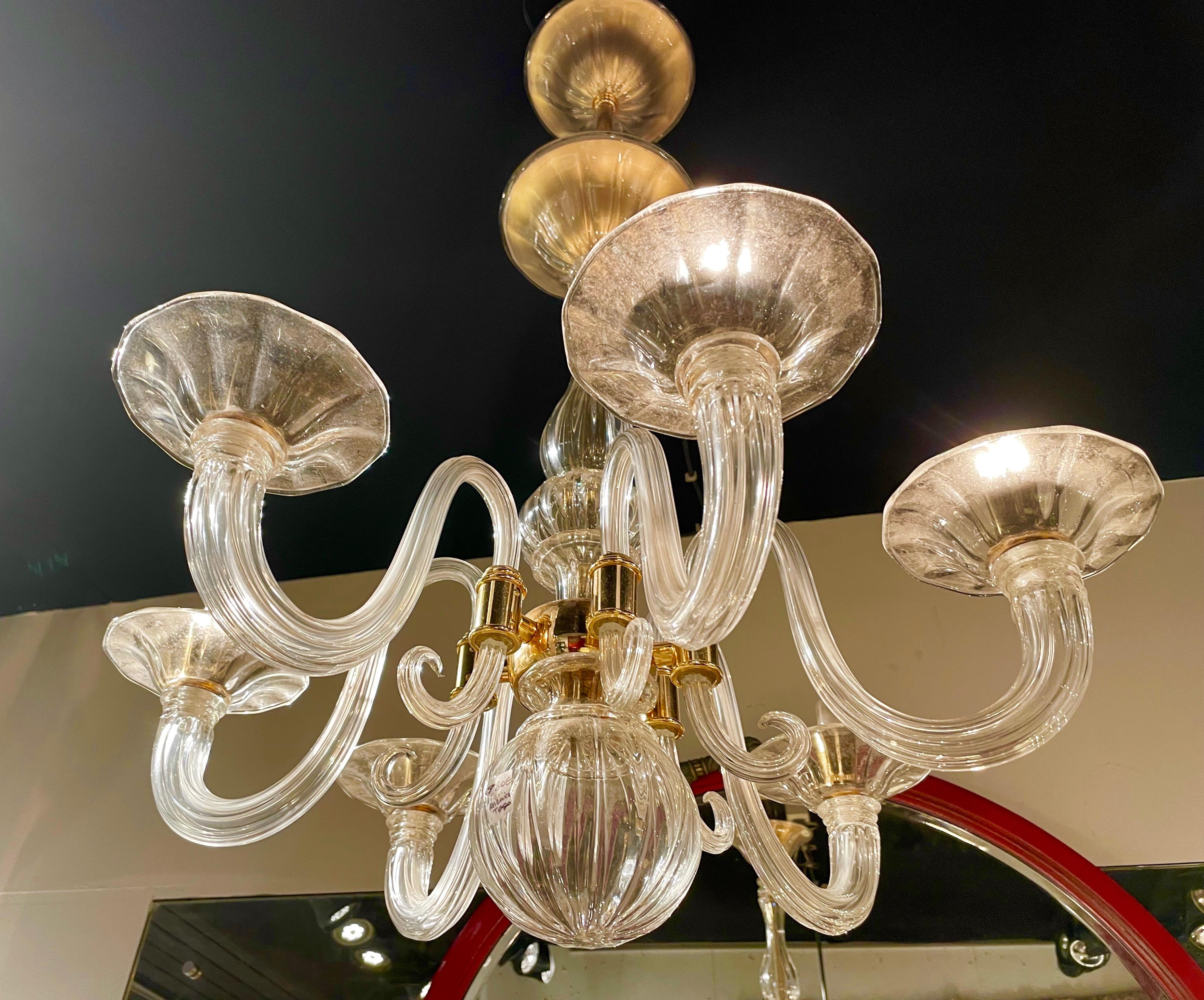 Fine Murano Glass Chandelier Signed Barovier and Toso, Italy, 1980 In Excellent Condition In Brussels, BE