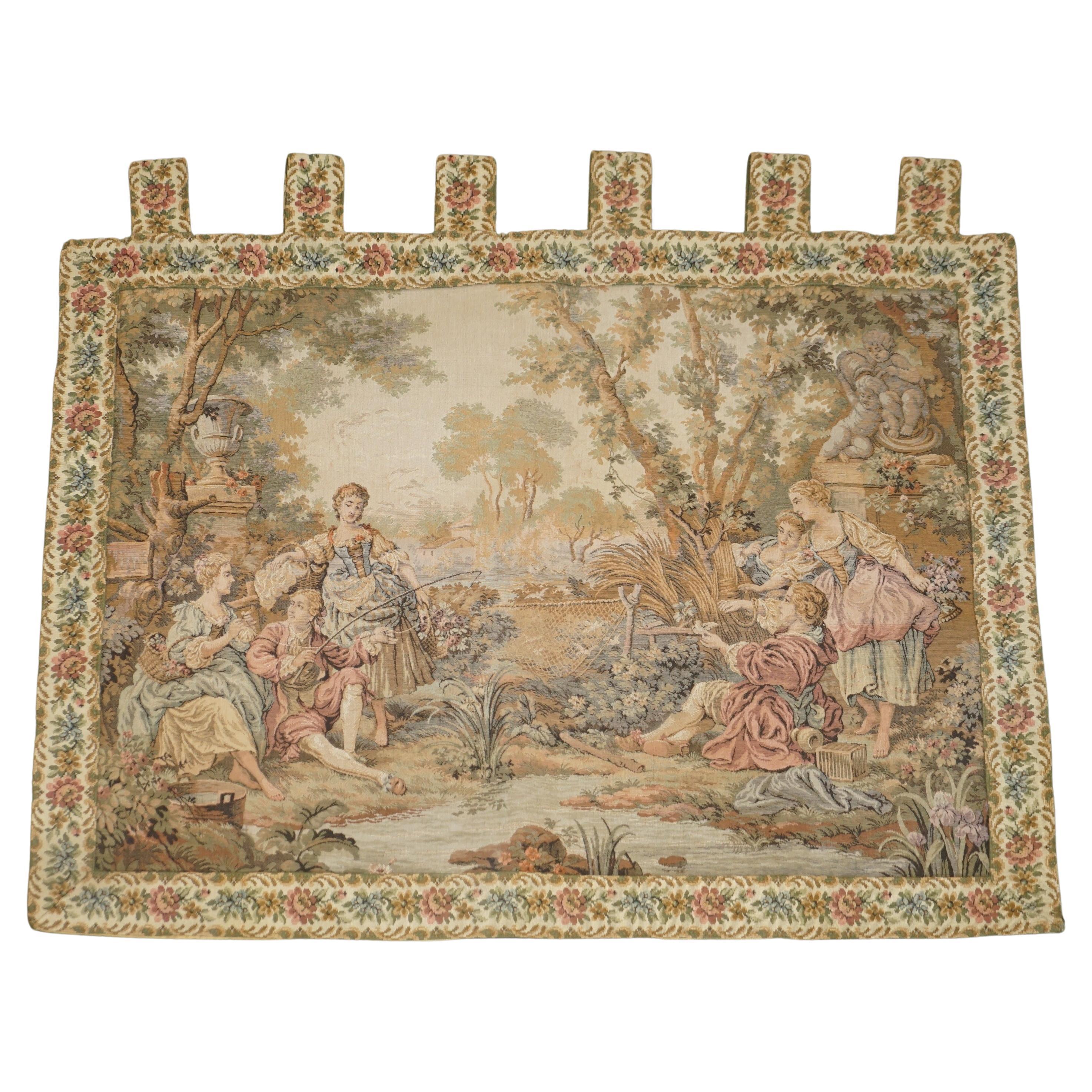 Fine Napoleon III circa 1860 Antique French Embroidered Tapestry Rail Type Fit For Sale