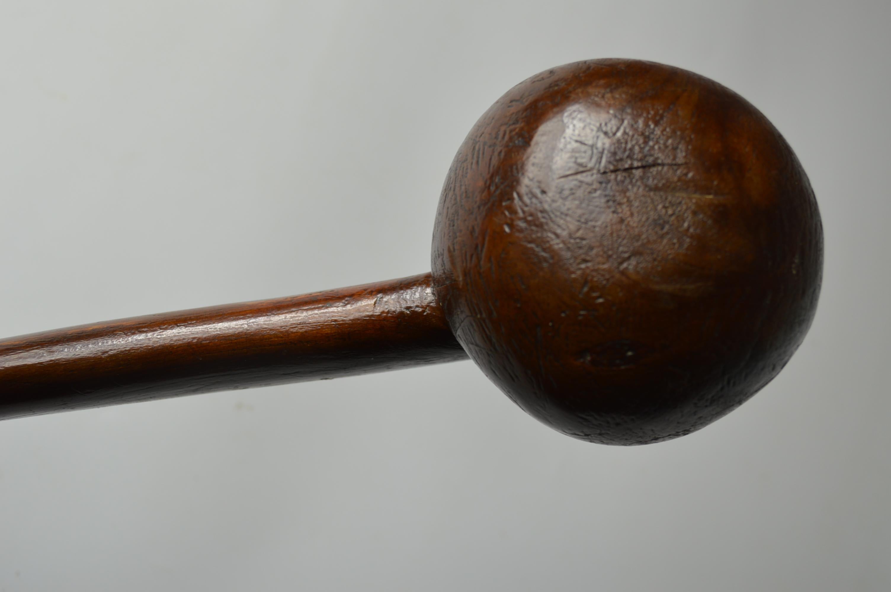 Fine Native American Indian Eastern Woodlands Ball Headed War Club Ex Christie’s In Distressed Condition In London, GB