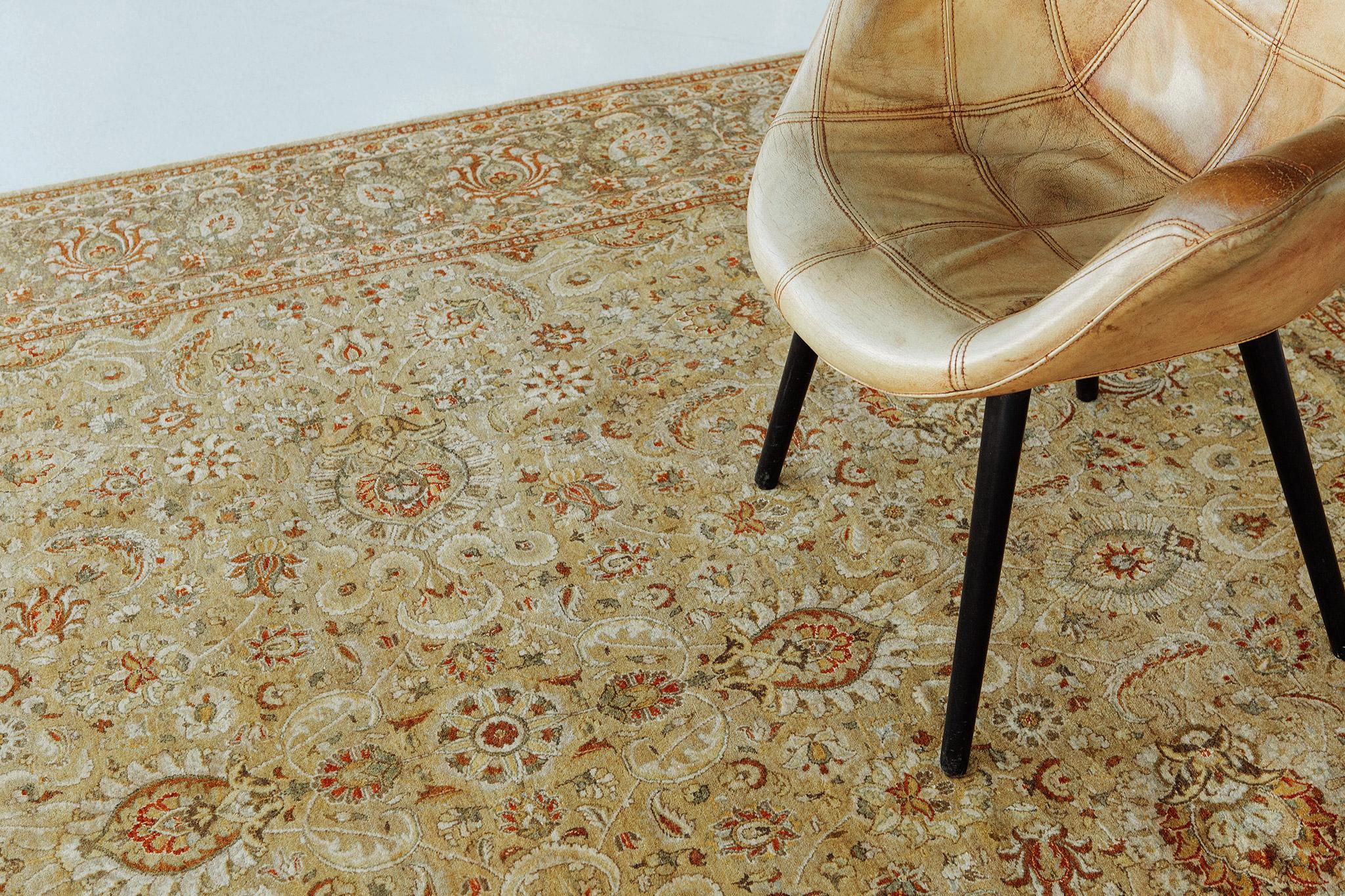 Feiner Naturfarbstoff Tabriz Allover-Design-Teppich im Zustand „Neu“ im Angebot in WEST HOLLYWOOD, CA