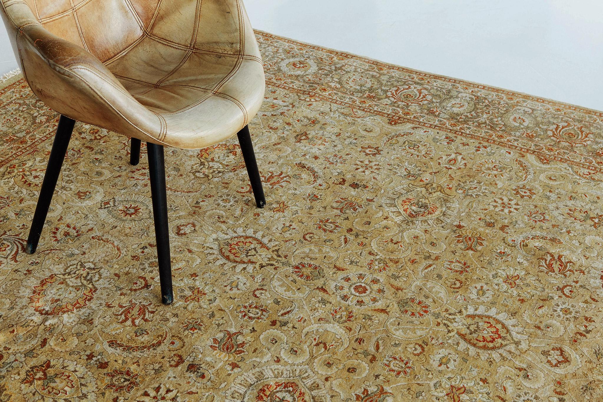 Feiner Naturfarbstoff Tabriz Allover-Design-Teppich (21. Jahrhundert und zeitgenössisch) im Angebot