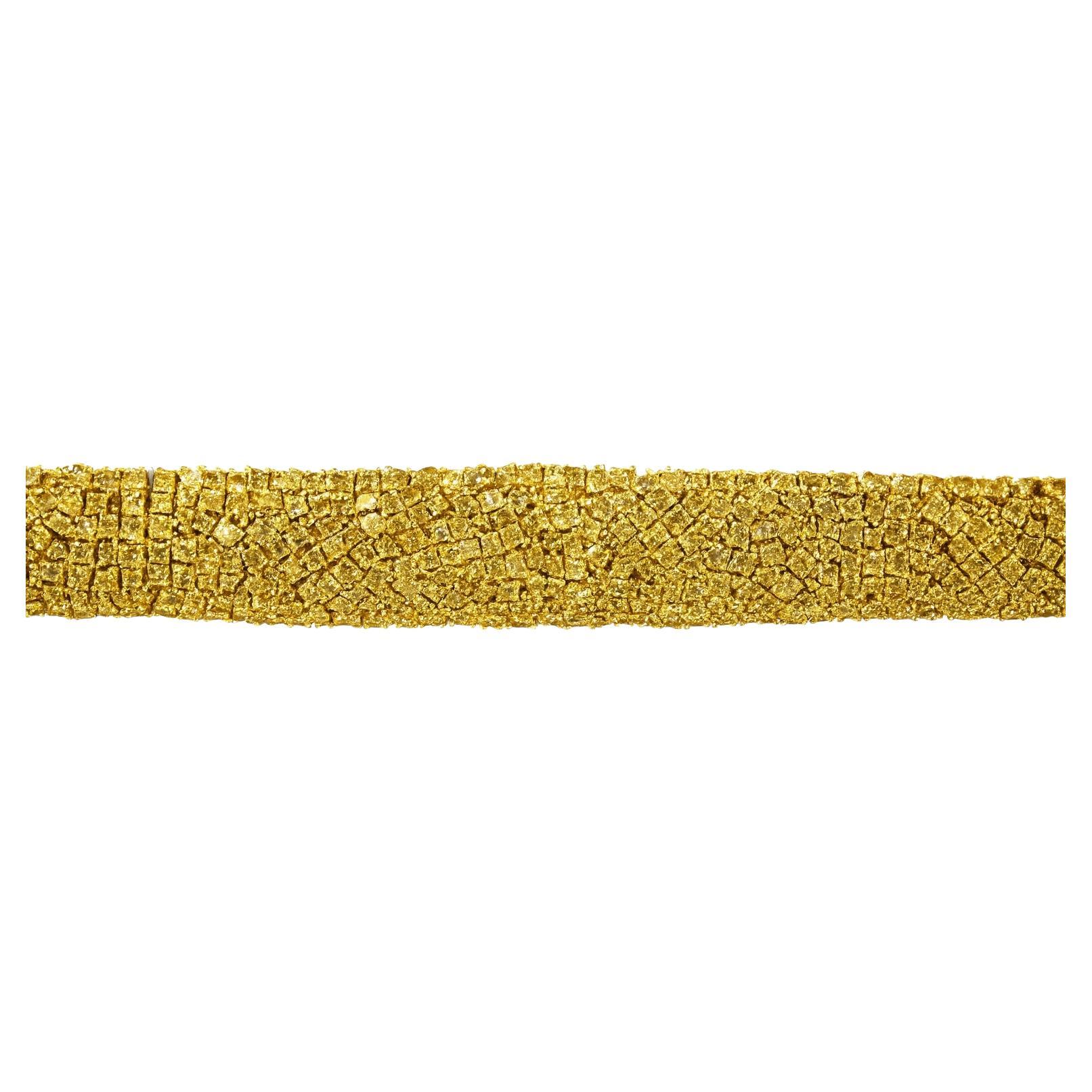 Taglio marquise Bracciale a grappolo di diamanti giallo canarino fine e naturale, a forma multipla in vendita