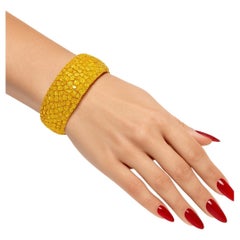 Fine Natural Fancy Yellow Canary Multi-Shape Diamond Cluster Bracelet