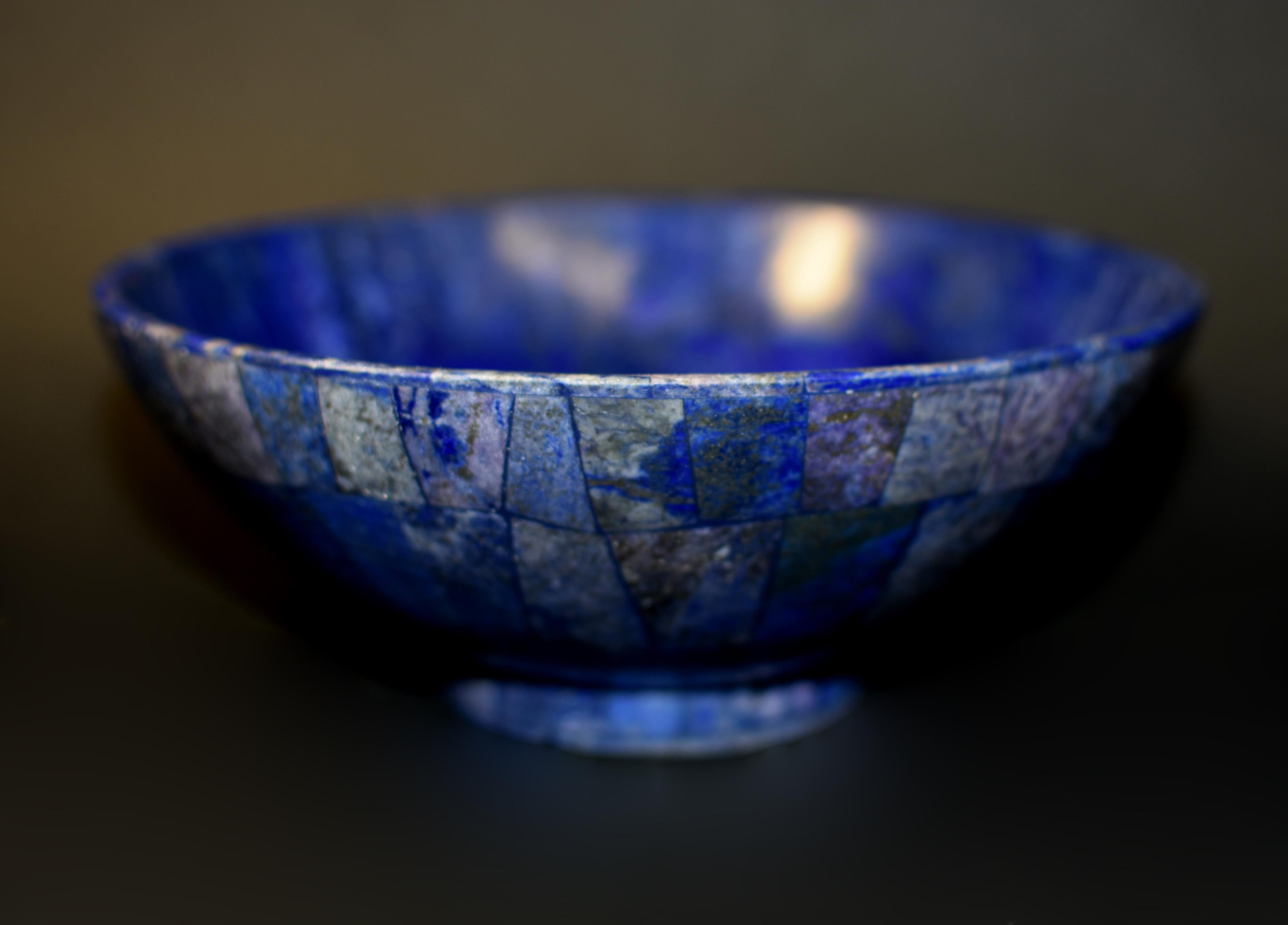 Fine Natural Lapis Lazuli Bowl Two 8.25