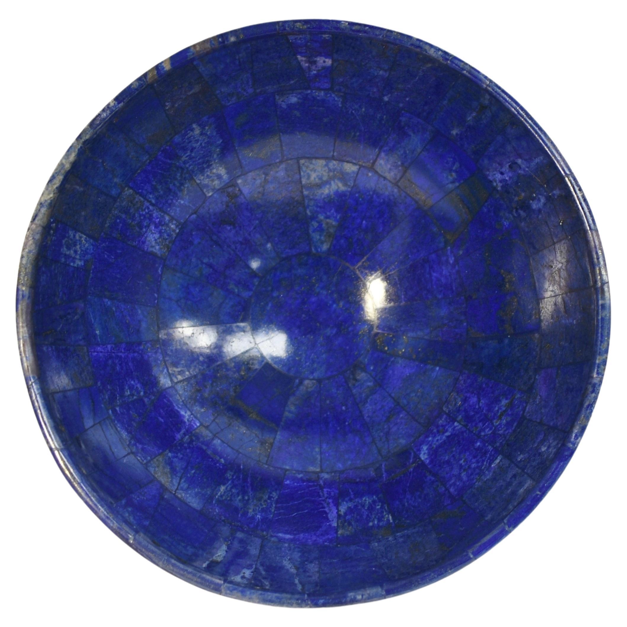 Fine Natural Lapis Lazuli Bowl Two 8.25"  For Sale