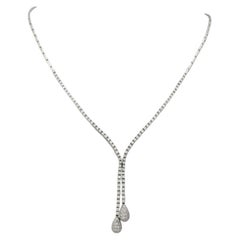 Fine Necklace with Pavé Setting, Drop Ends