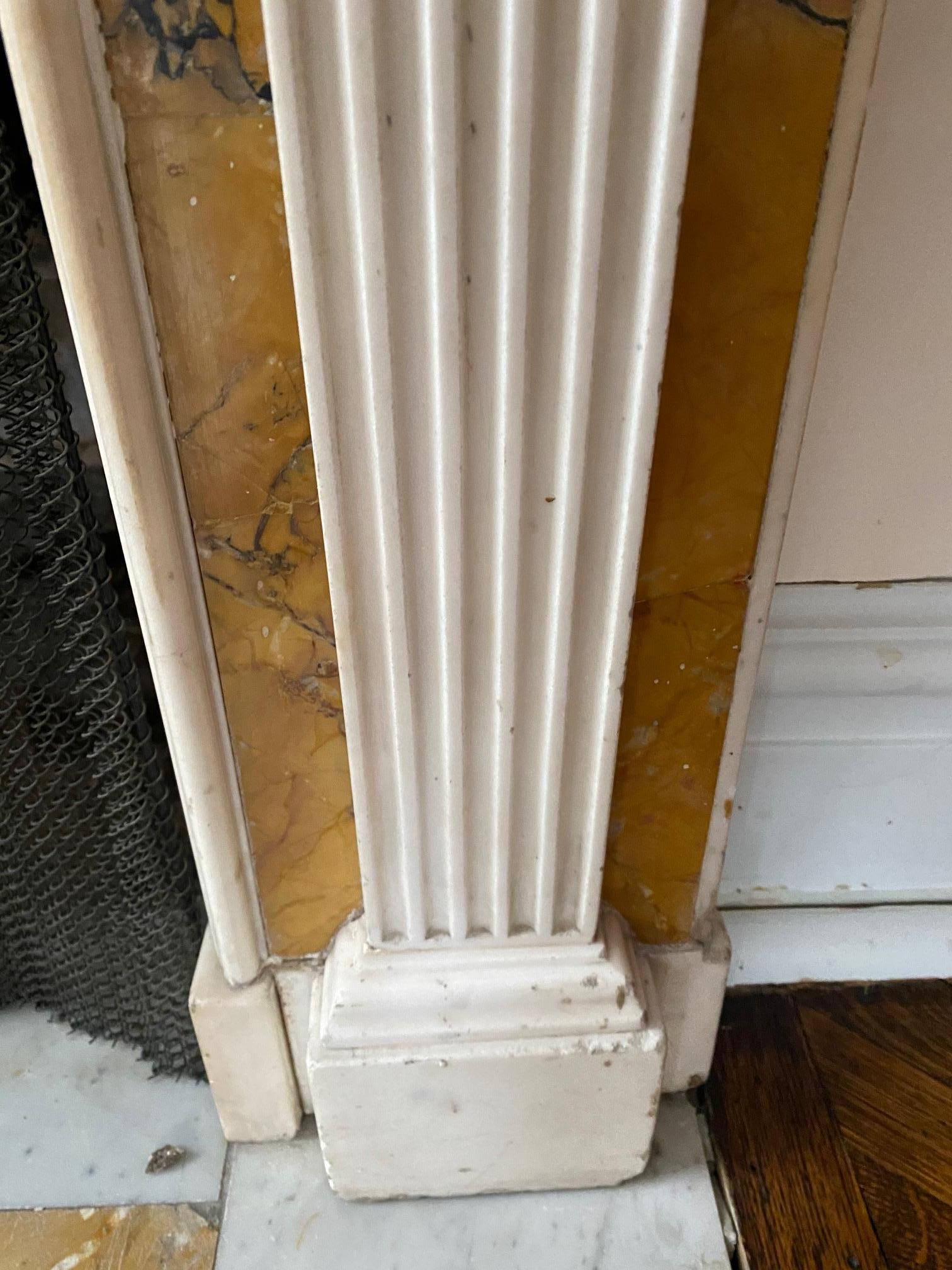 Fine Neo Classical Georgian Period White Statuary and Siena Marble Mantel For Sale 5