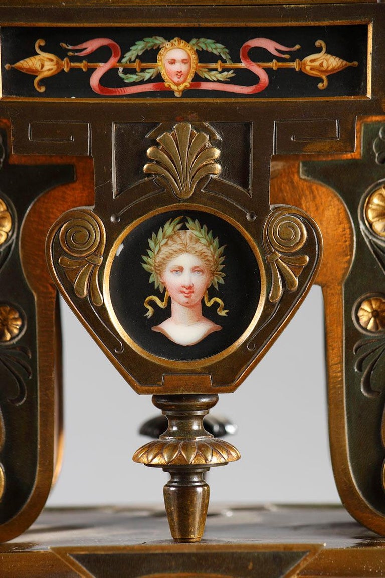 Fine NeoGreek Clock Set by H. Houdebine For Sale at 1stdibs