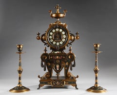 Raffinato set di orologi neogreci di H. H. Houdebine, Francia, circa 1867
