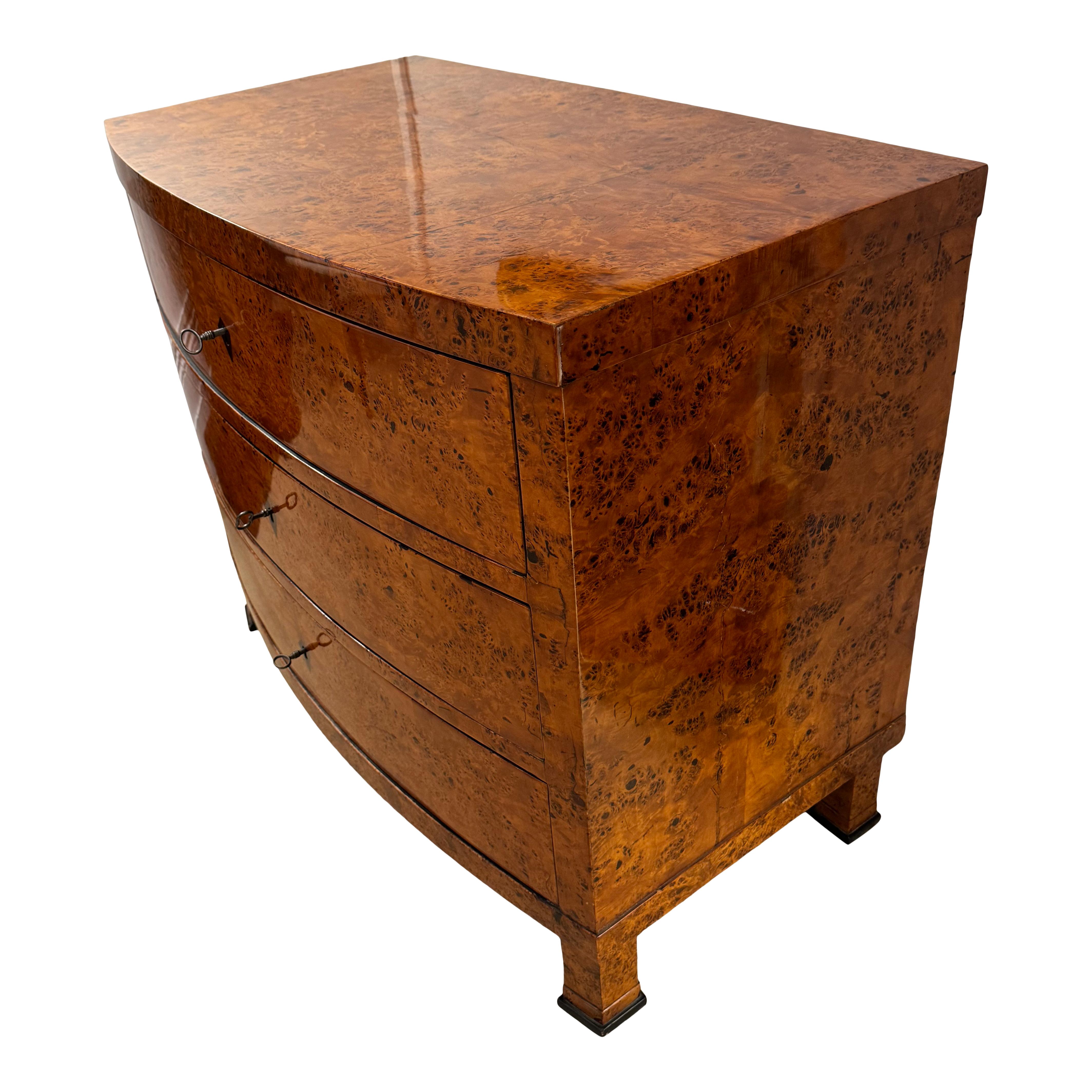 Ebonized Biedermeier Bow front Chest