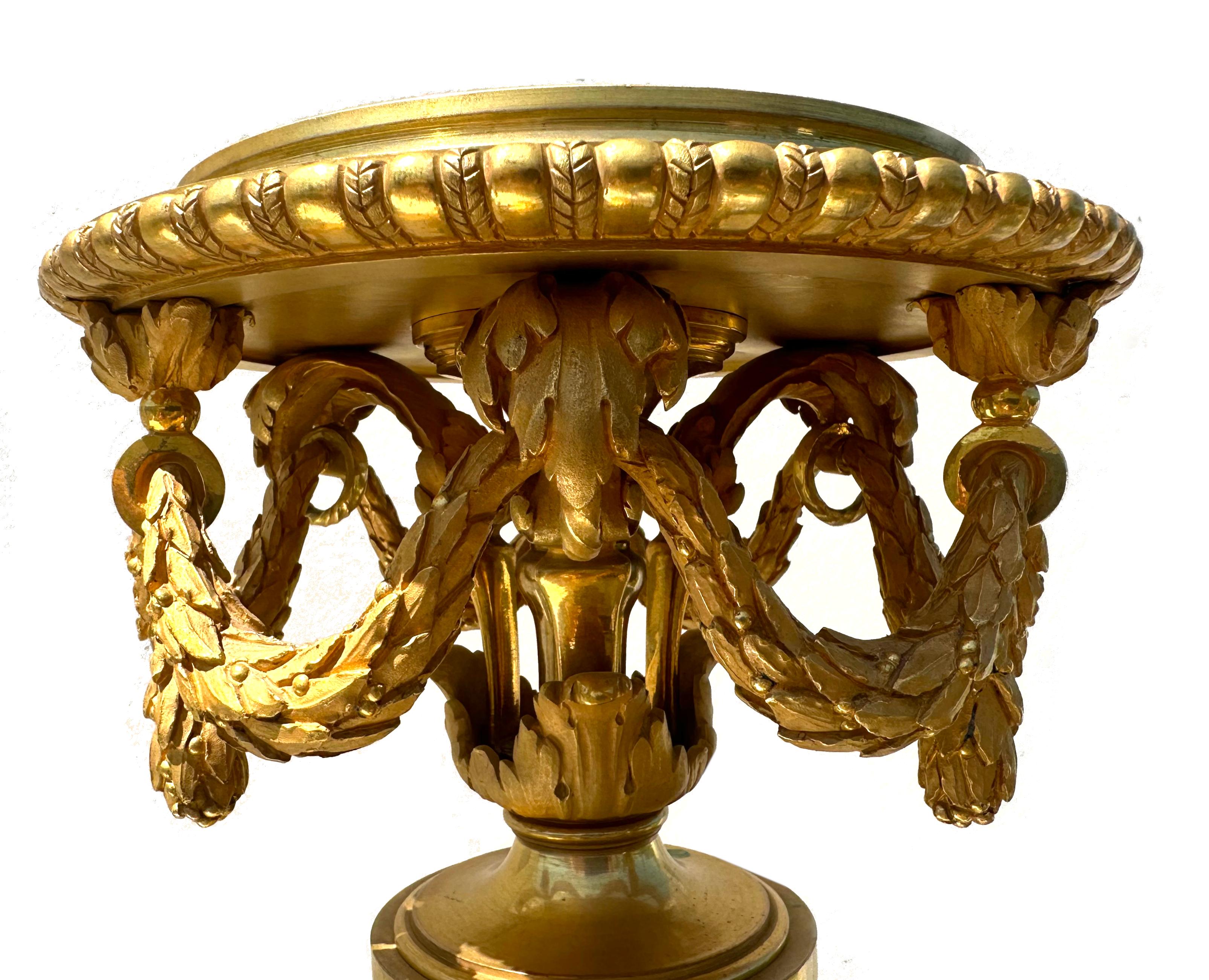 Fina Antorcha de Bronce Dorado de Estilo Neoclásico en Bueno estado para la venta en West Palm Beach, FL
