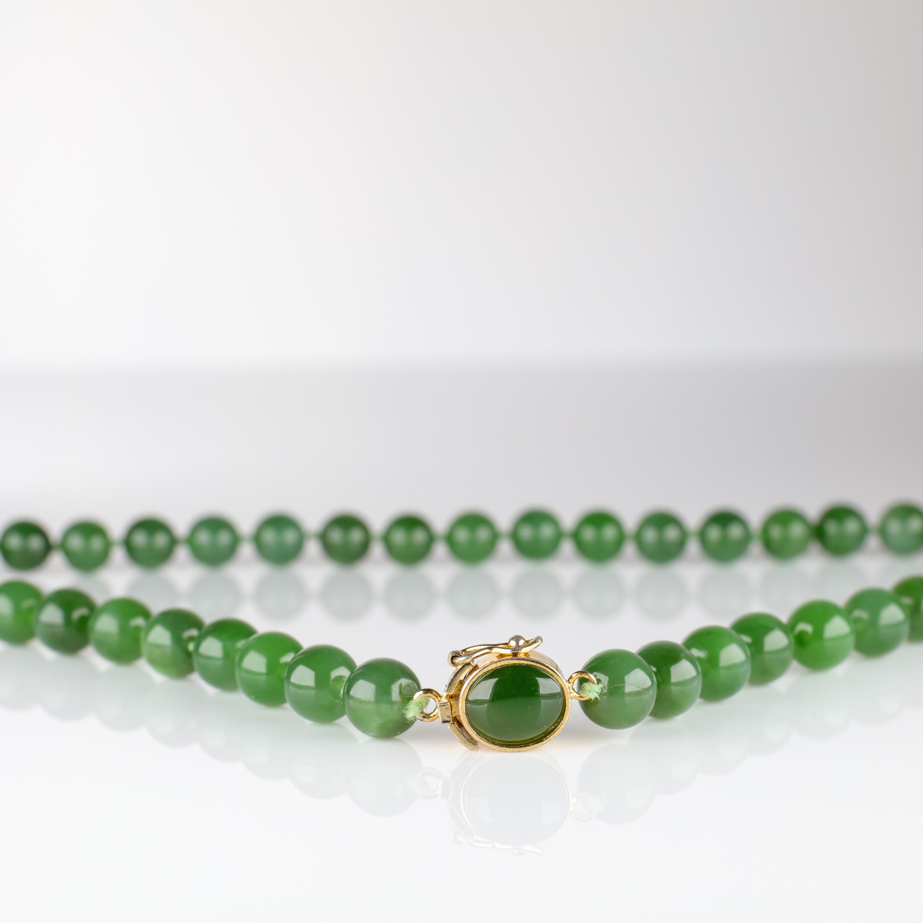 Fine Nephrite Bead Necklace from Midcentury 1