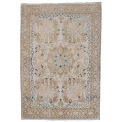 Vintage Fine Neutral Persian Kashan Mat