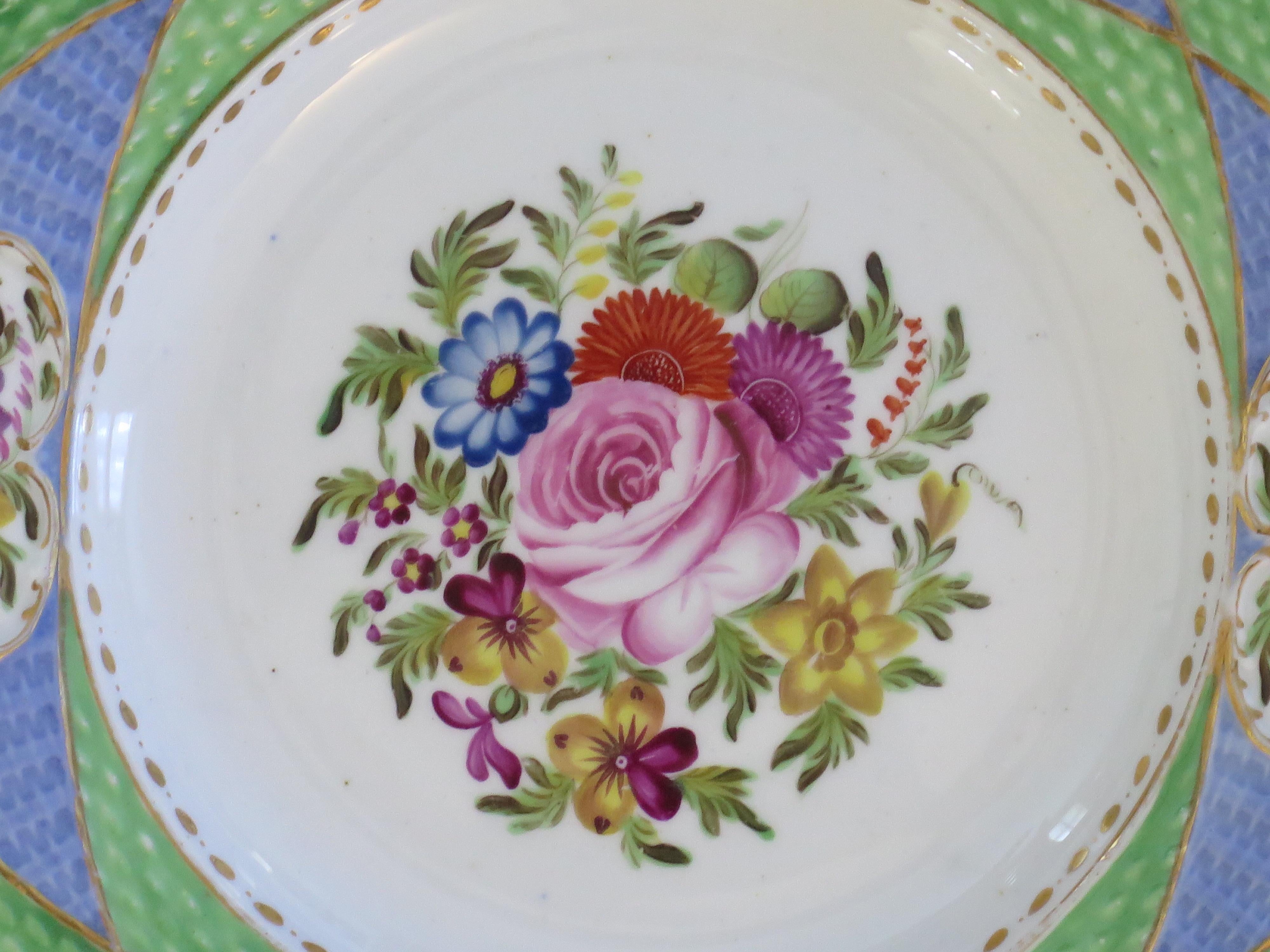 Fine Newhall Porcelain Plate Hand Painted Pattern 2050, Georgian circa 1820 For Sale 1