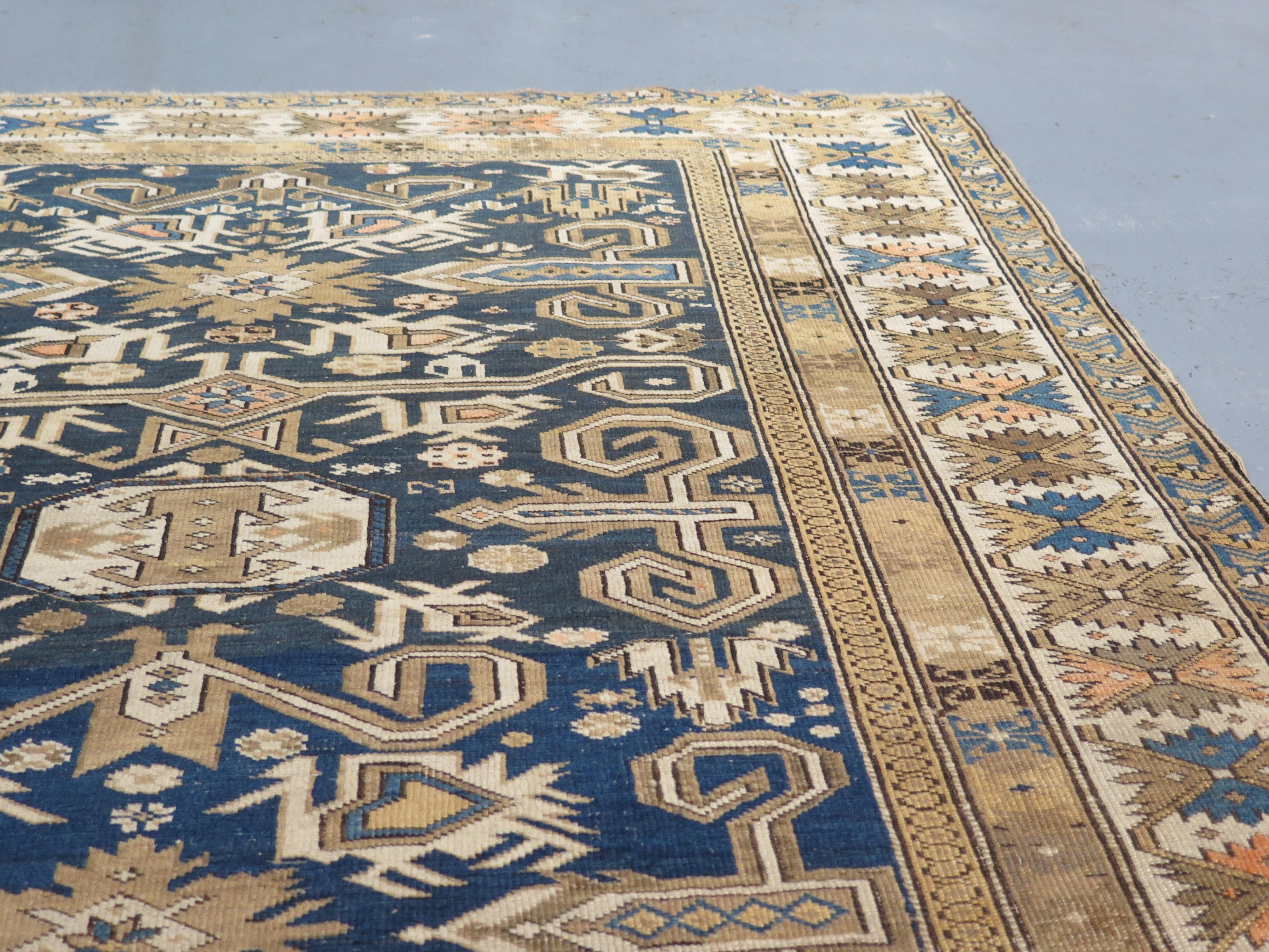 Fine Nineteenth Century Kuba Shirvan Accent Rug In Good Condition For Sale In London, GB