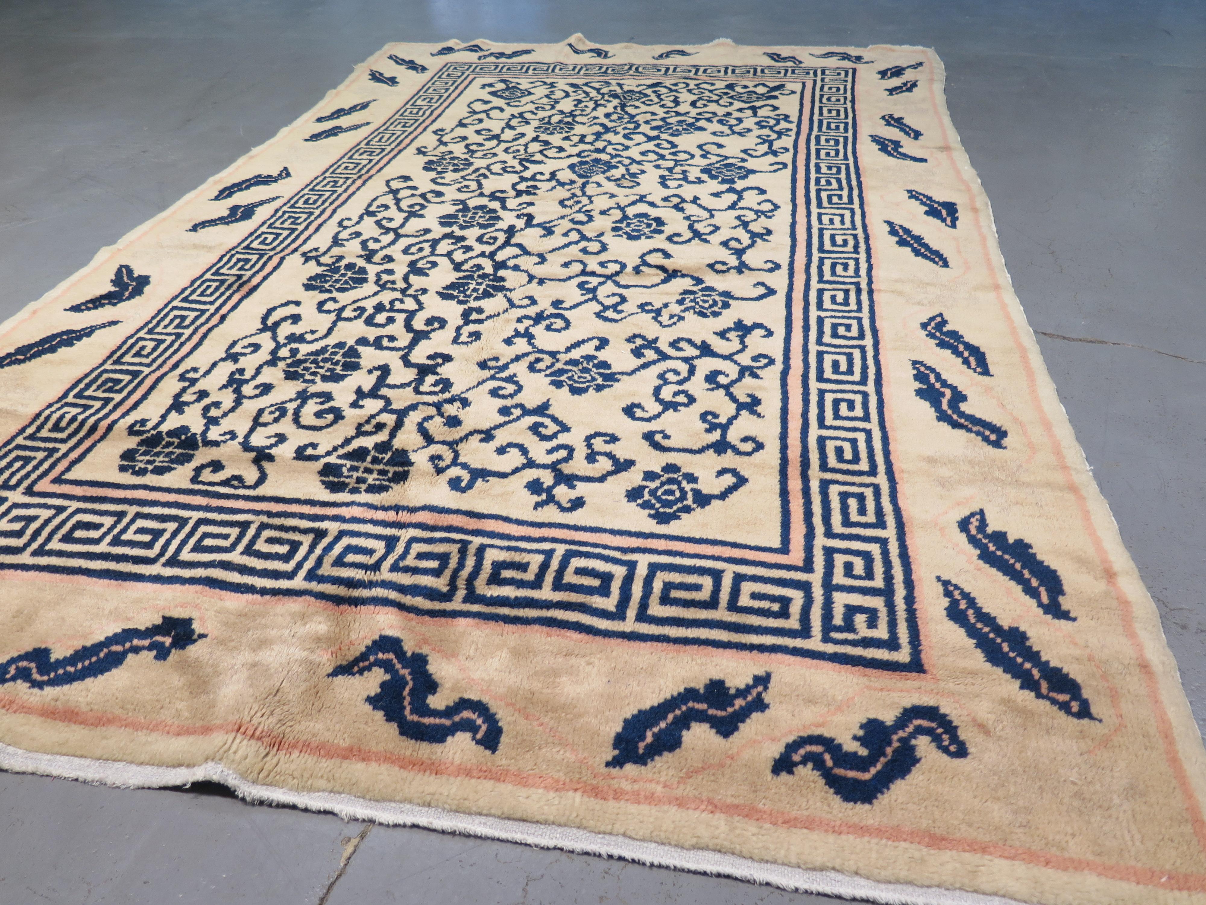 Vegetable Dyed Fine Ningxia Rug, c. 1900s For Sale