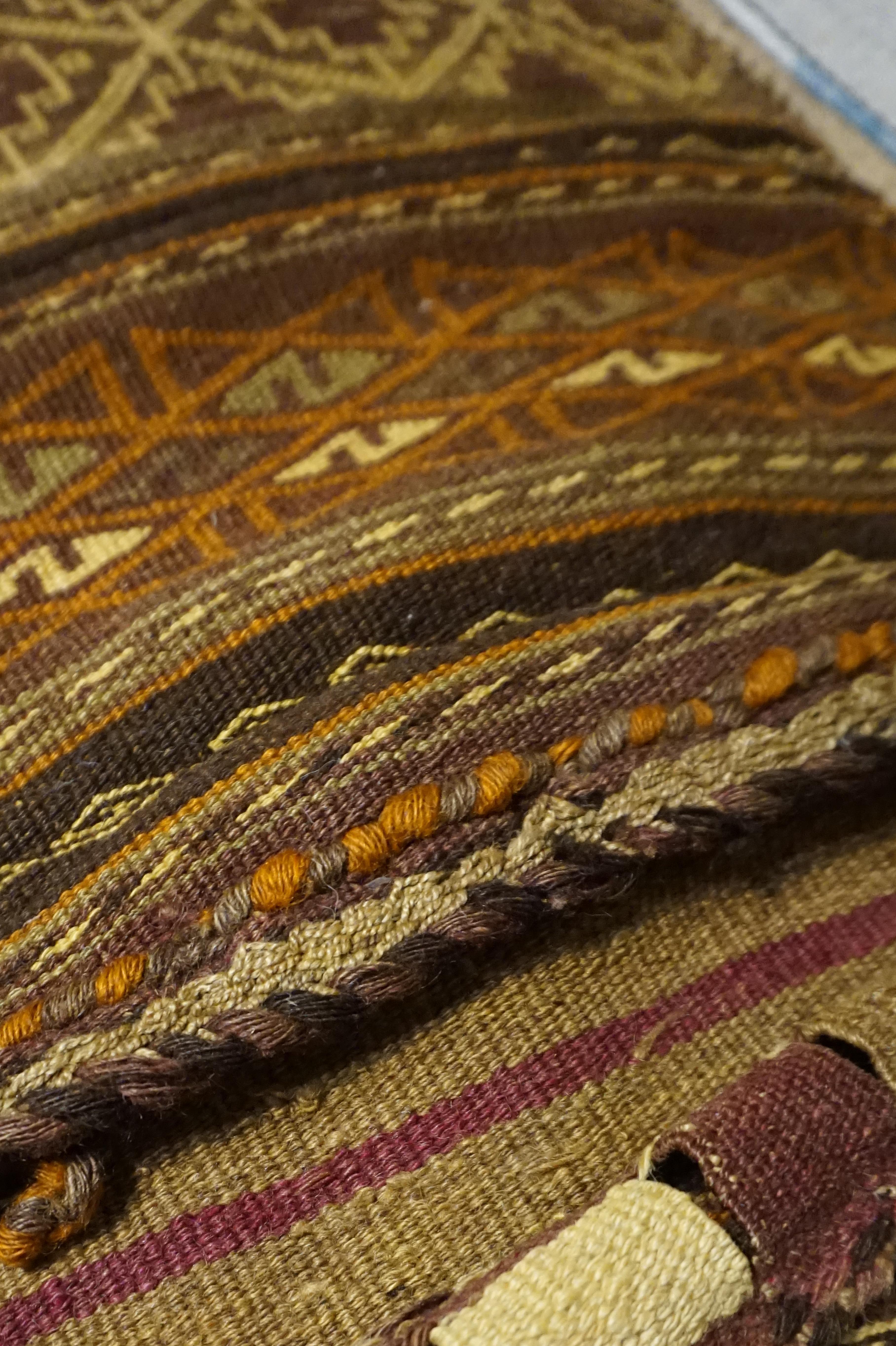 Fine Nomadic Kilim Saddle Bag  Natural Dyes Tribal Hand Knotted Wool Cushion 2