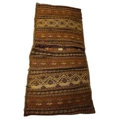Fine Nomadic Kilim Saddle Bag  Natural Dyes Tribal Hand Knotted Wool Cushion