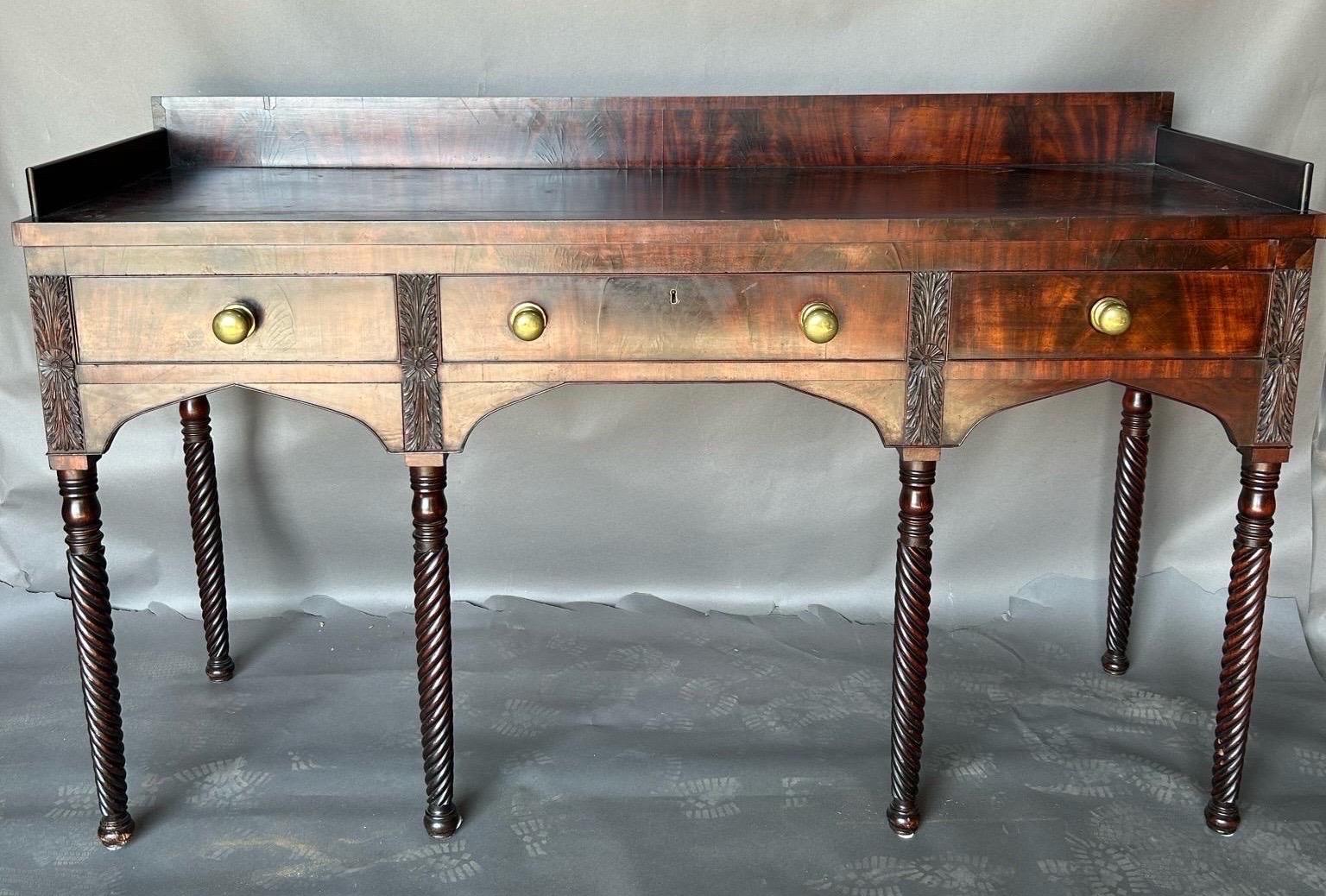 19th Century Fine Norfolk, VA Federal mahogany sideboard  For Sale
