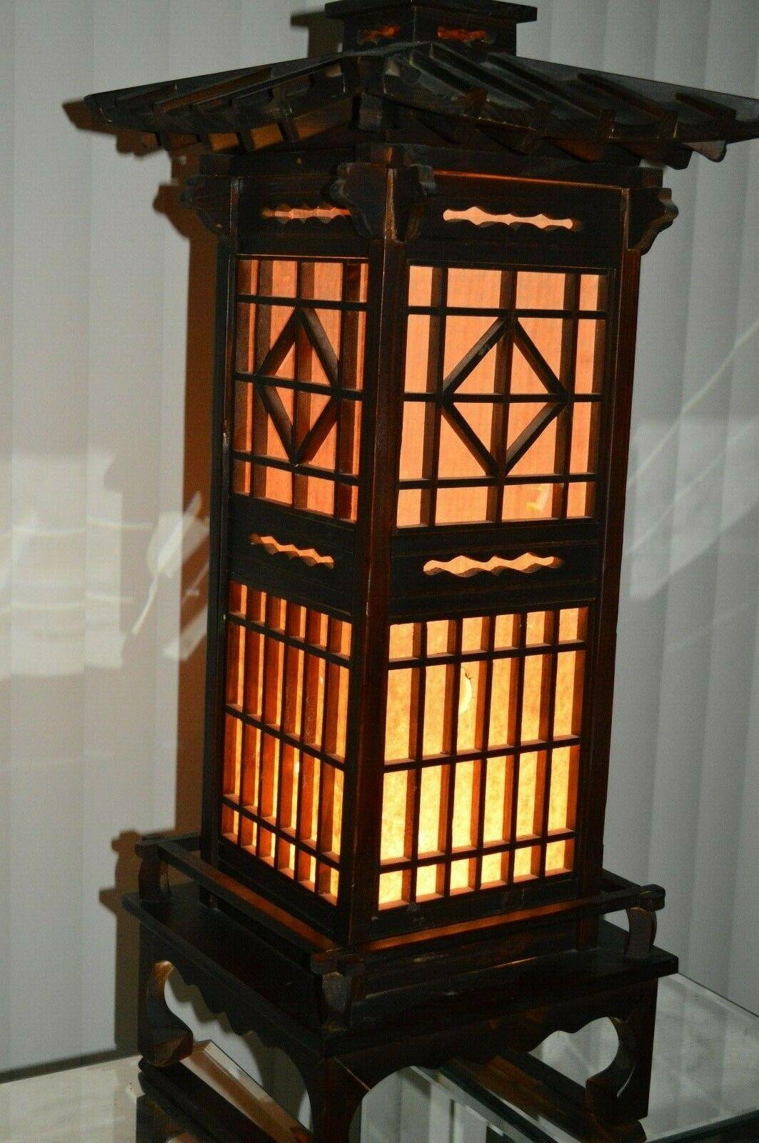 20th Century Fine Old Japanese Tall Shoji Floor Light Midcentury, Immediately Usable