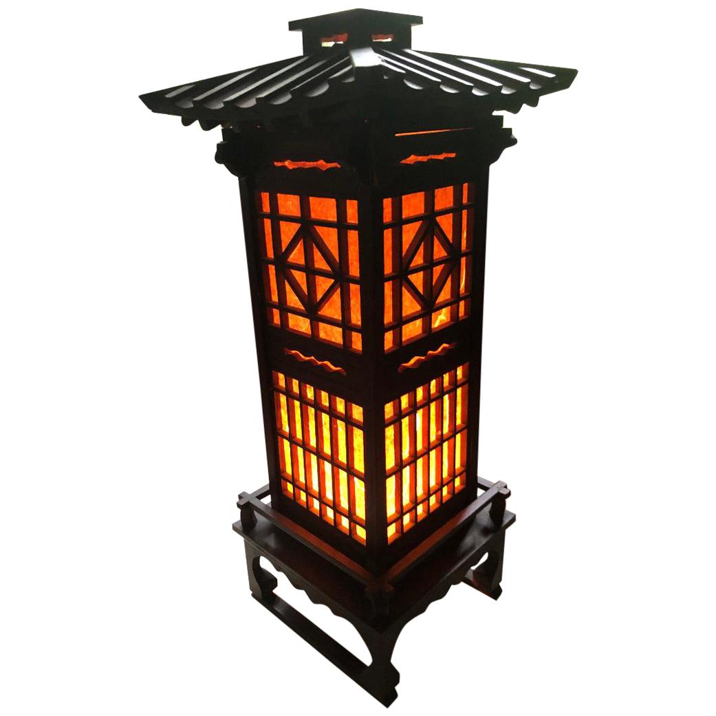 Hand-Crafted Fine Old Japanese Tall Shoji Floor Light Midcentury, Immediately Usable
