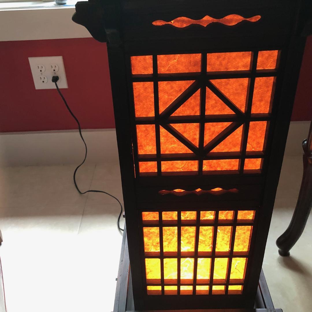 20th Century Fine Old Japanese Tall Shoji Floor Light Midcentury, Immediately Usable