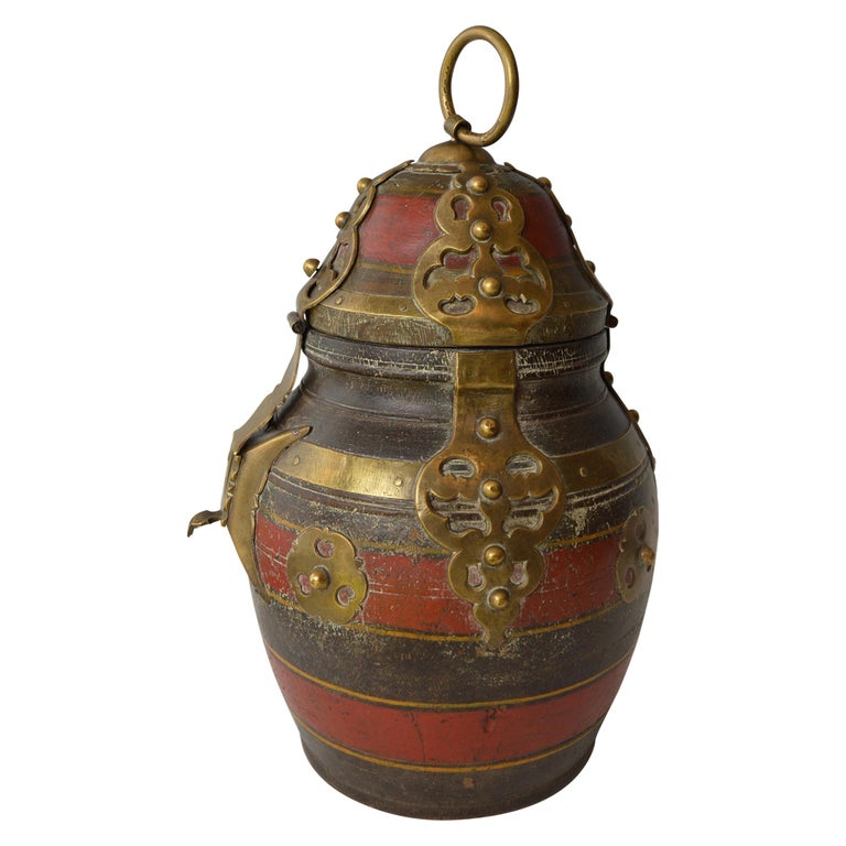 Fine Old South Indian Turned Wood Marriage Dowry Box For Sale at 1stDibs