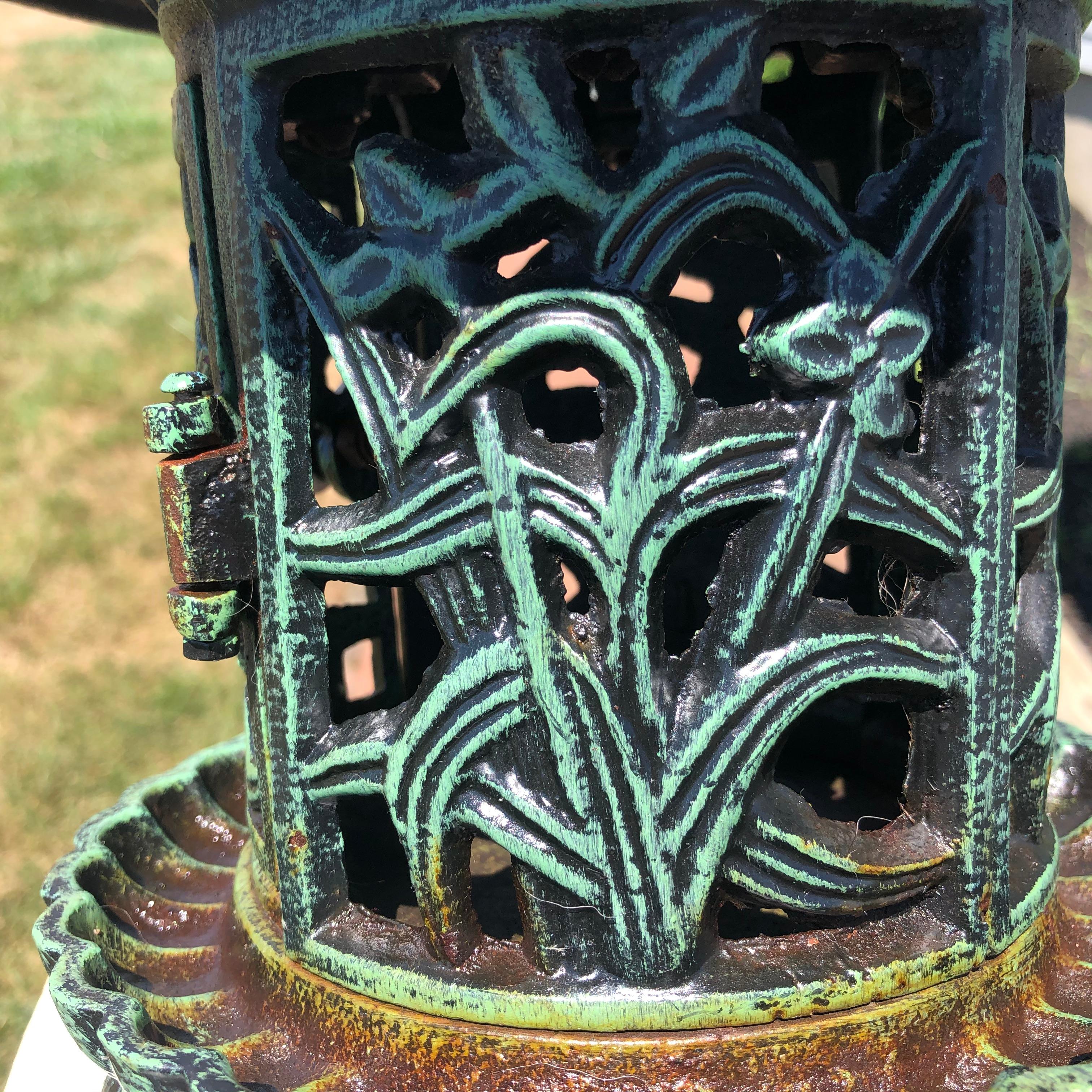 Hand-Painted Fine Tall Round Garden Lantern 