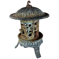 Retro Fine Tall Round Garden Lantern "Iris, Flowers & Vines"