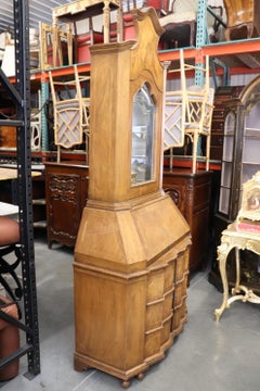 Fine Olive Wood Venetian Rococo Solid Walnut Mirrored Secretary Desk, Circa 1920