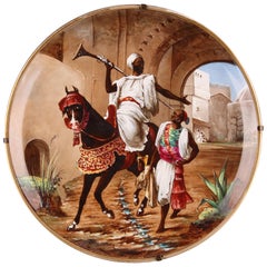 Raffinato piatto orientalista di Lebeuf, Milliet & Cie, Francia, circa 1845