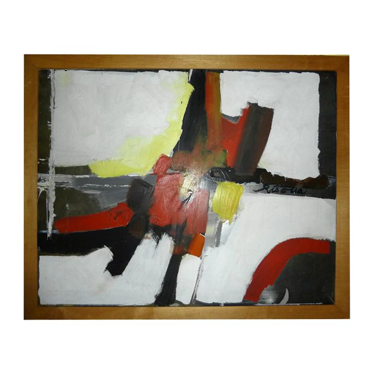 Fine Original Abstract Oil Painting Signed Risolia