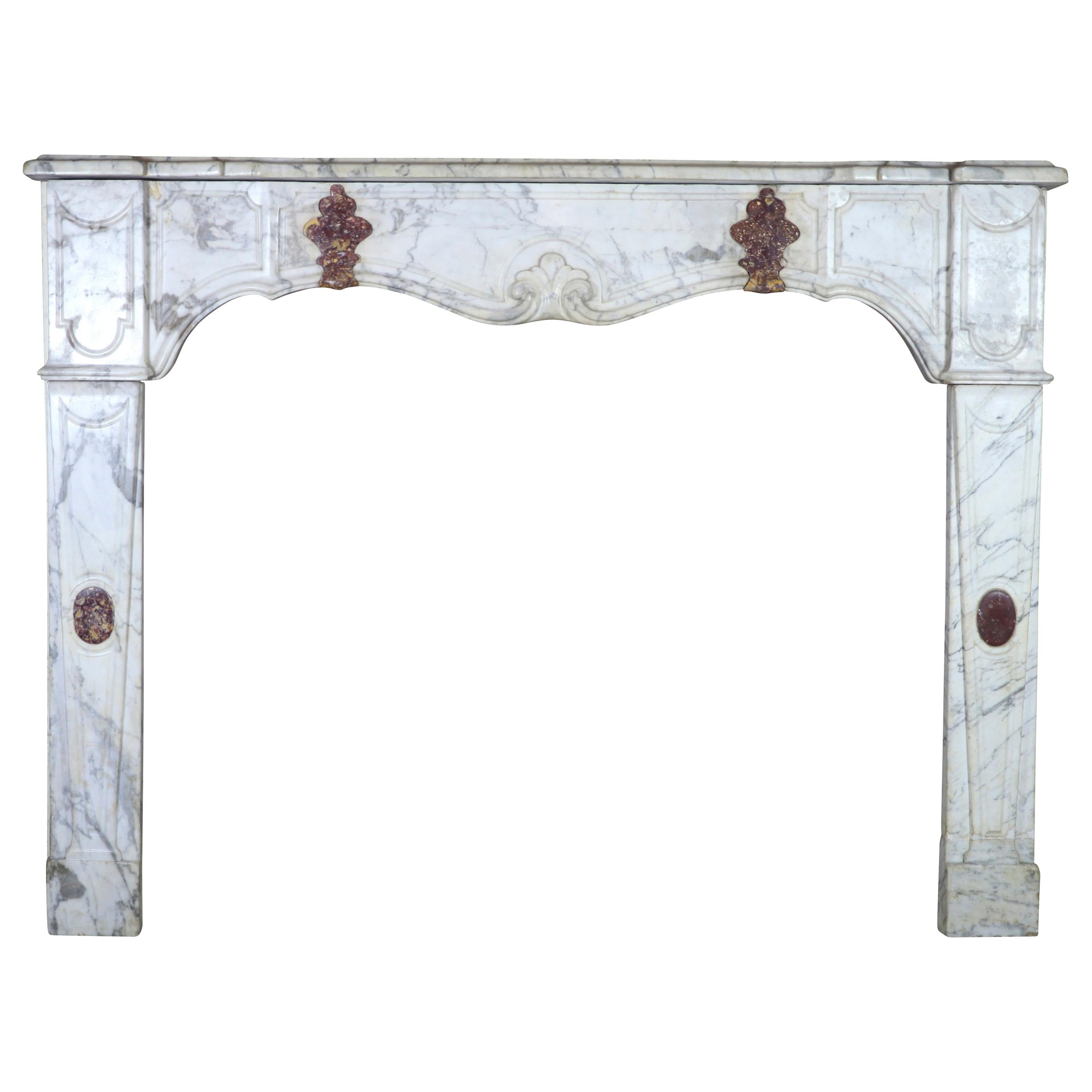 Fine Original Antique Italian Marble Fireplace Surround For Sale