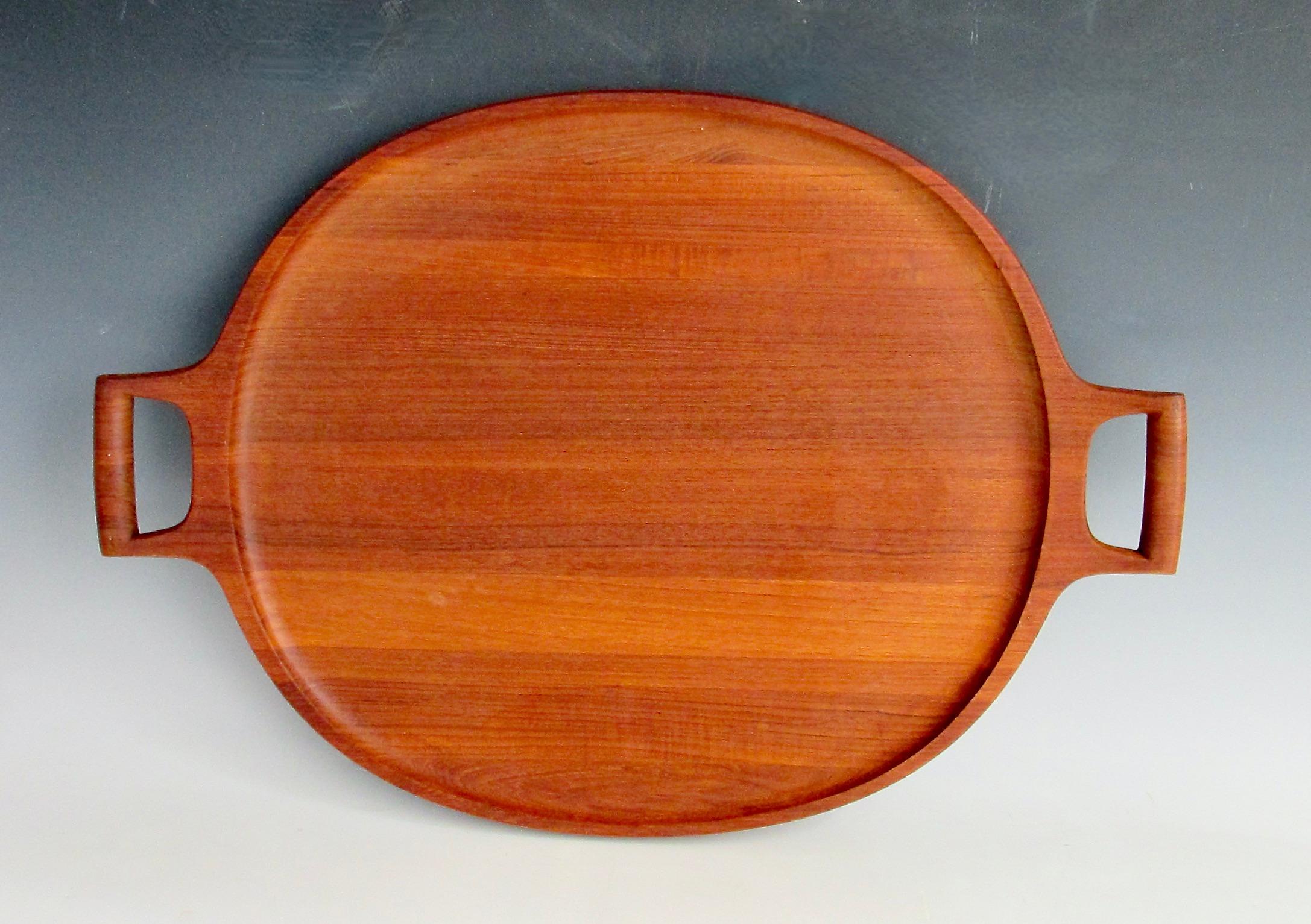 Danish Fine Original  Early Dansk Large Teak Serving Tray by Jens Quistgaard For Sale