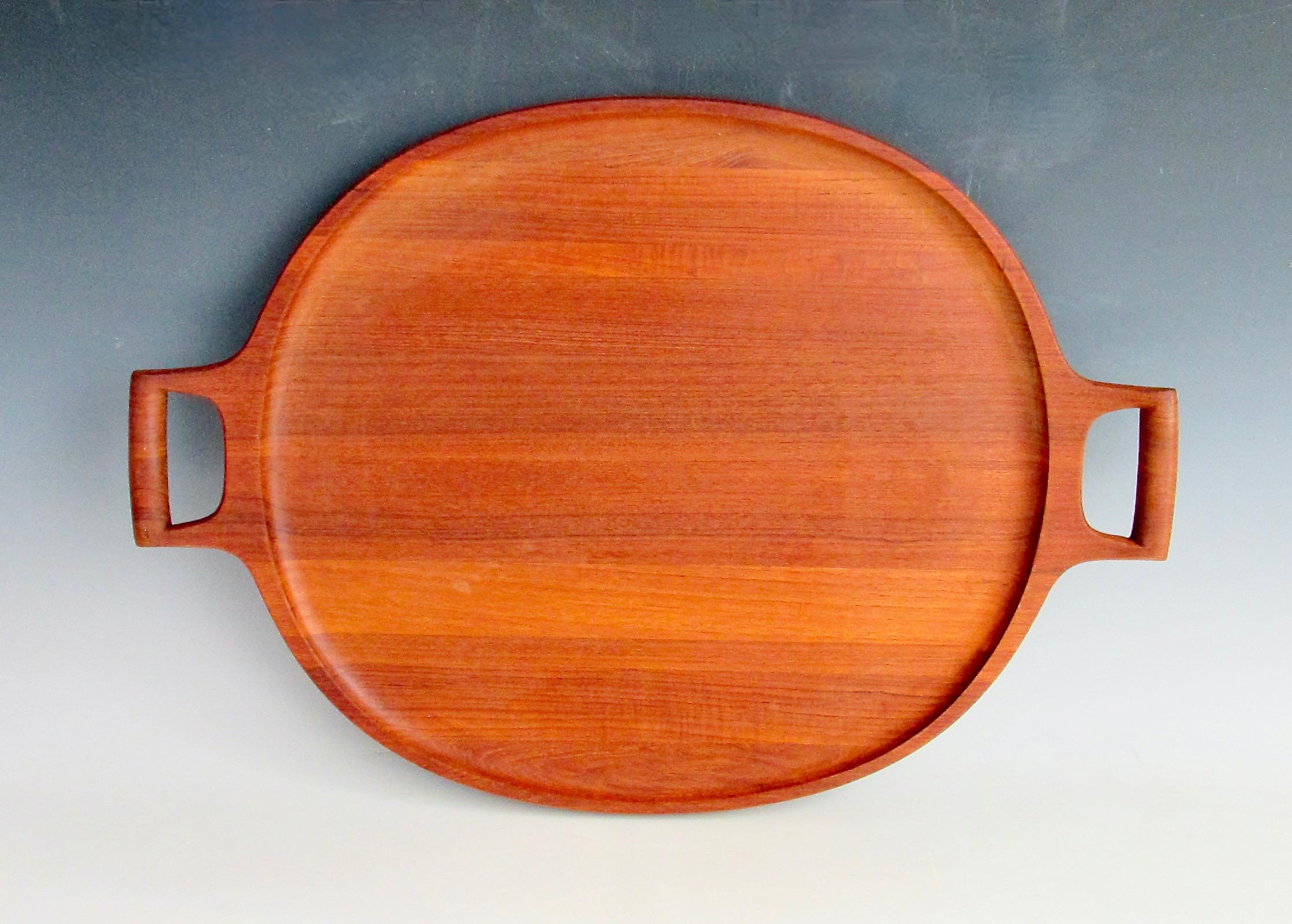 Hand-Crafted Fine Original  Early Dansk Large Teak Serving Tray by Jens Quistgaard For Sale